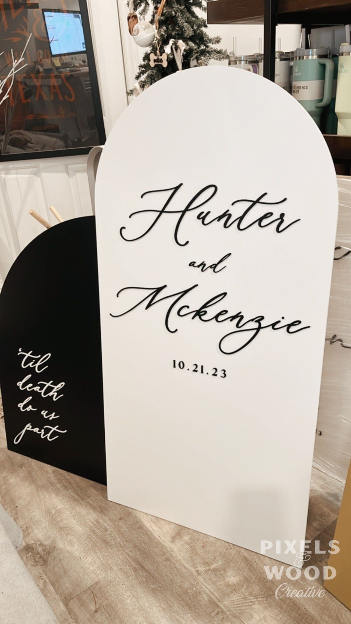 3D Large Wood Arch Set Wedding and Event Signage
