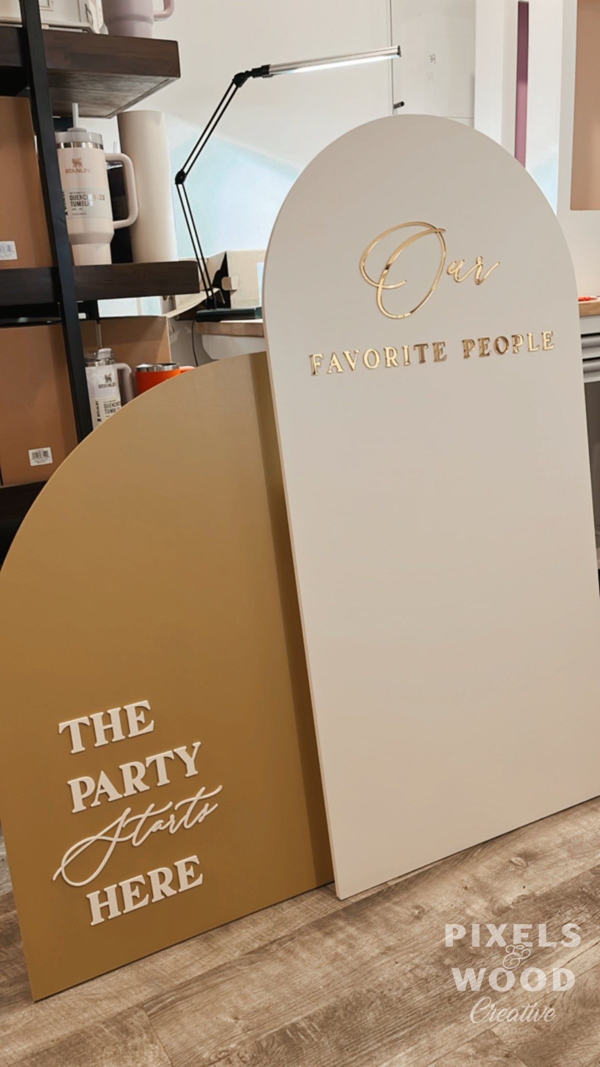 3D Large Wood Arch Set Wedding and Event Signage