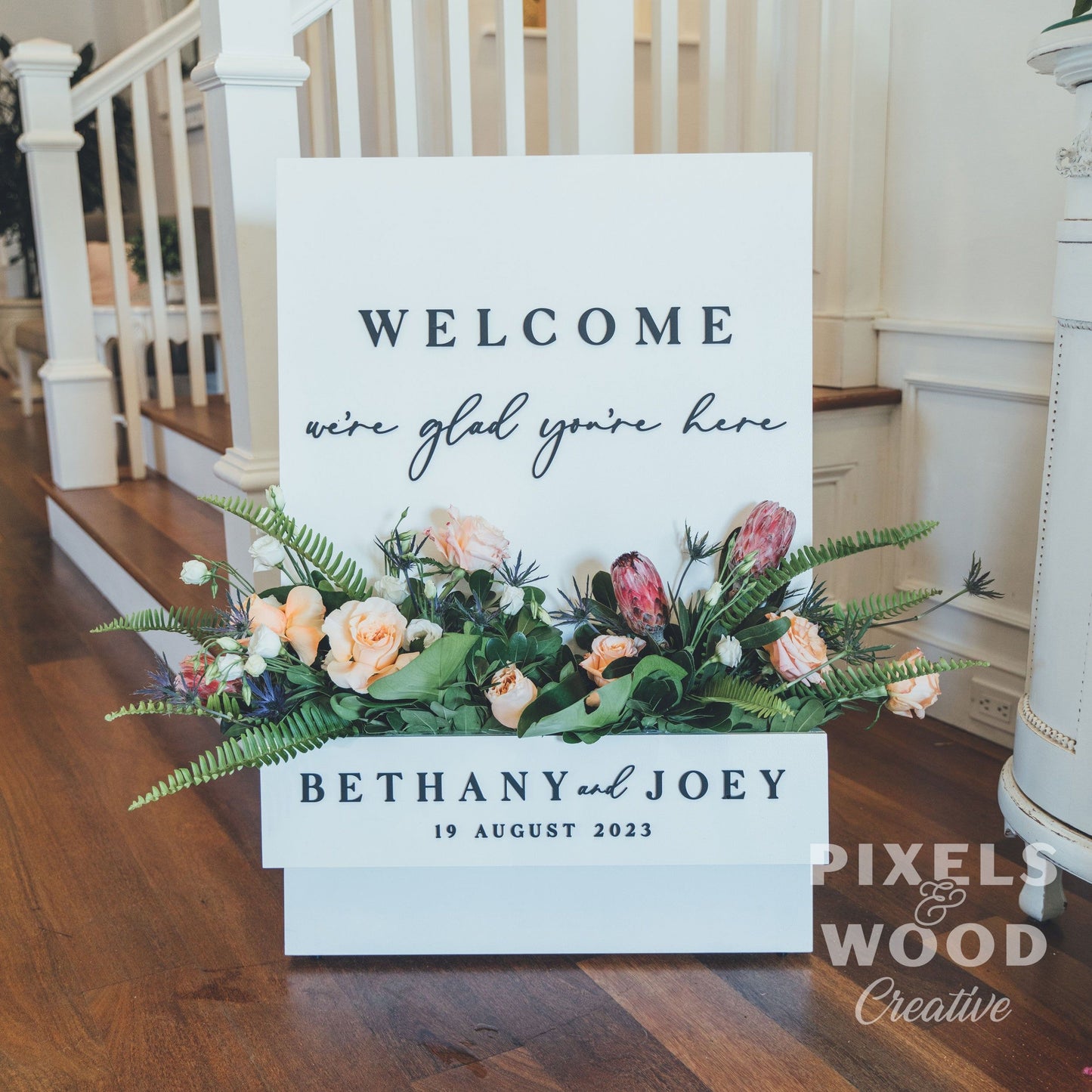 A-Frame Flower Box Wedding Welcome Sign