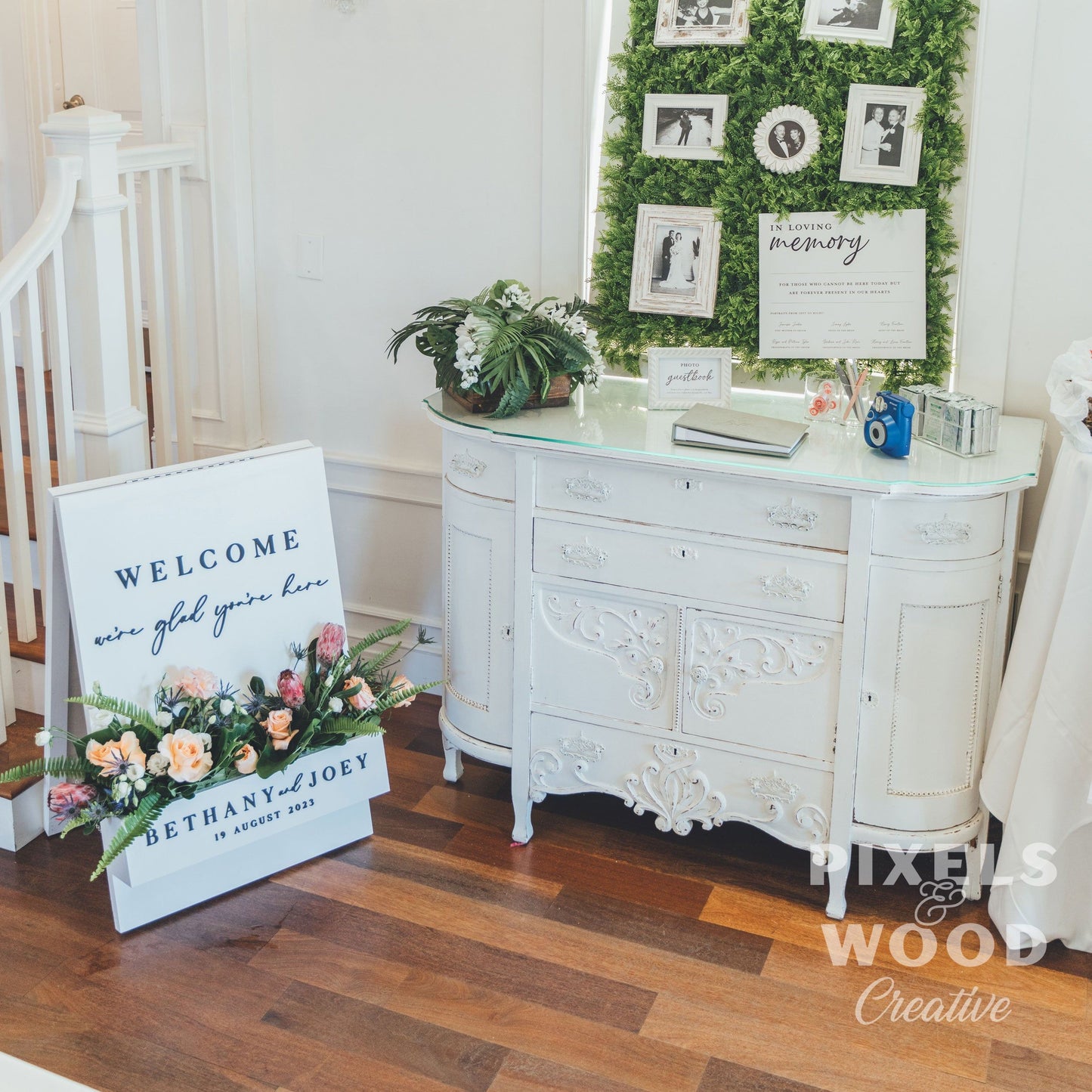 A-Frame Flower Box Wedding Welcome Sign