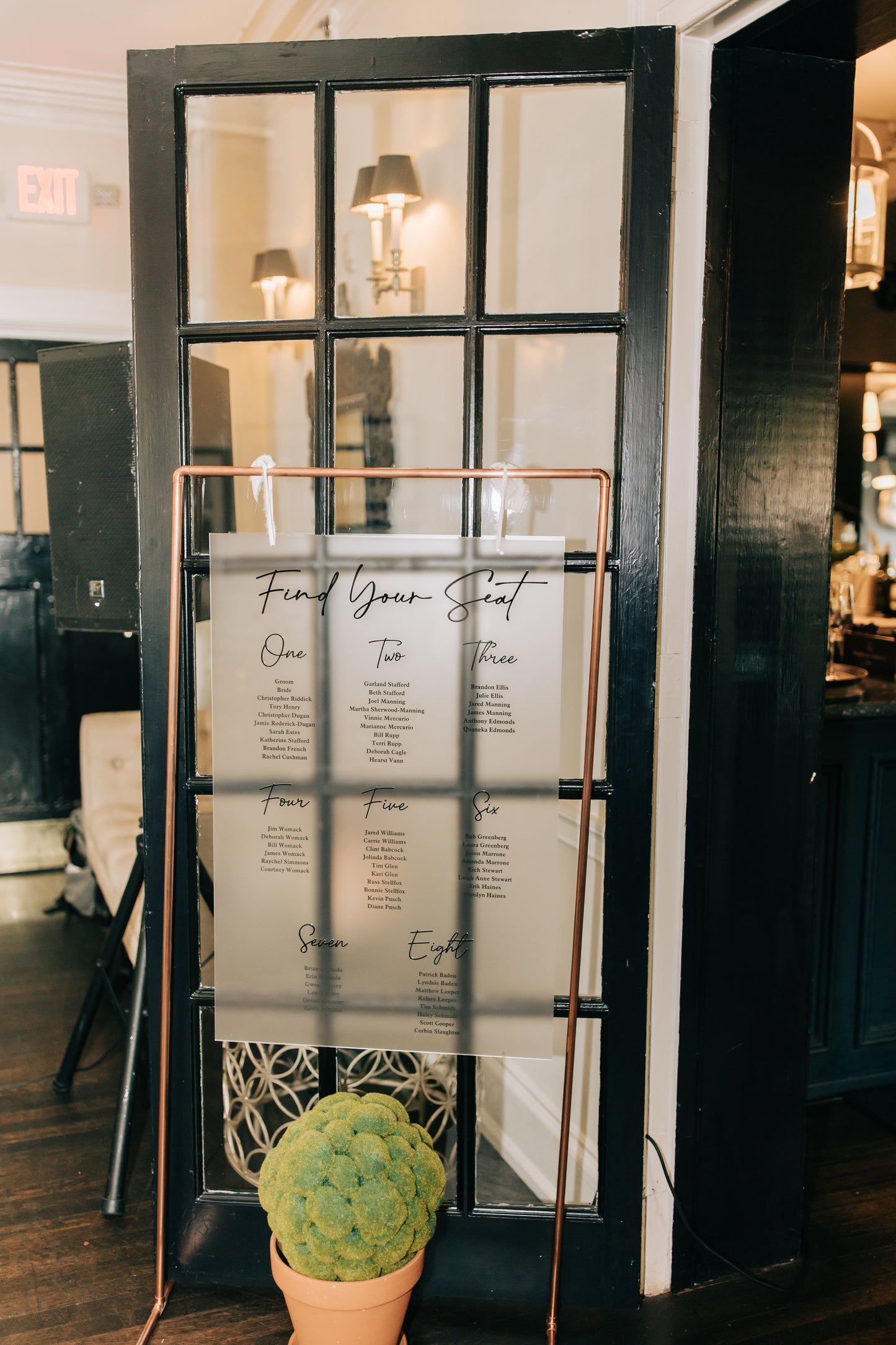 Hanging Acrylic Wedding Sign (with or without) Stand