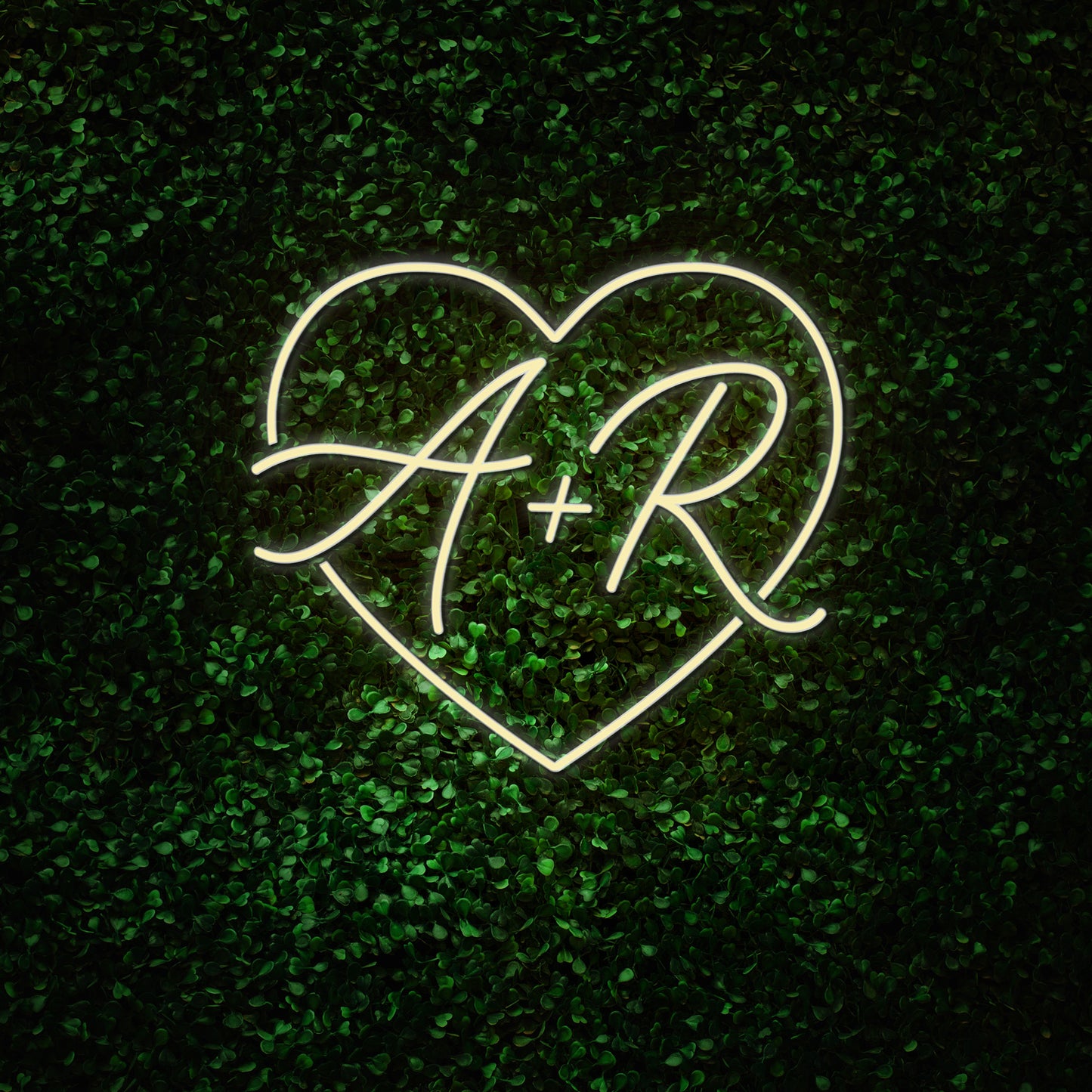 Heart and Initials Neon LED Sign