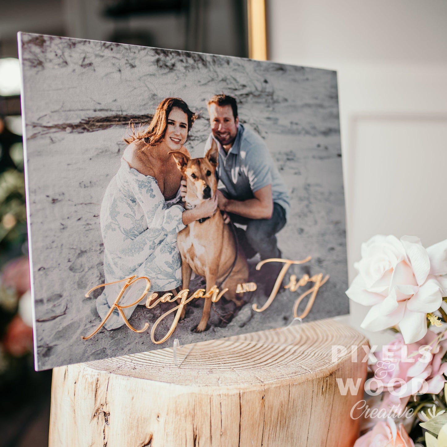Printed Canvas Photo Panel with Custom Lettering