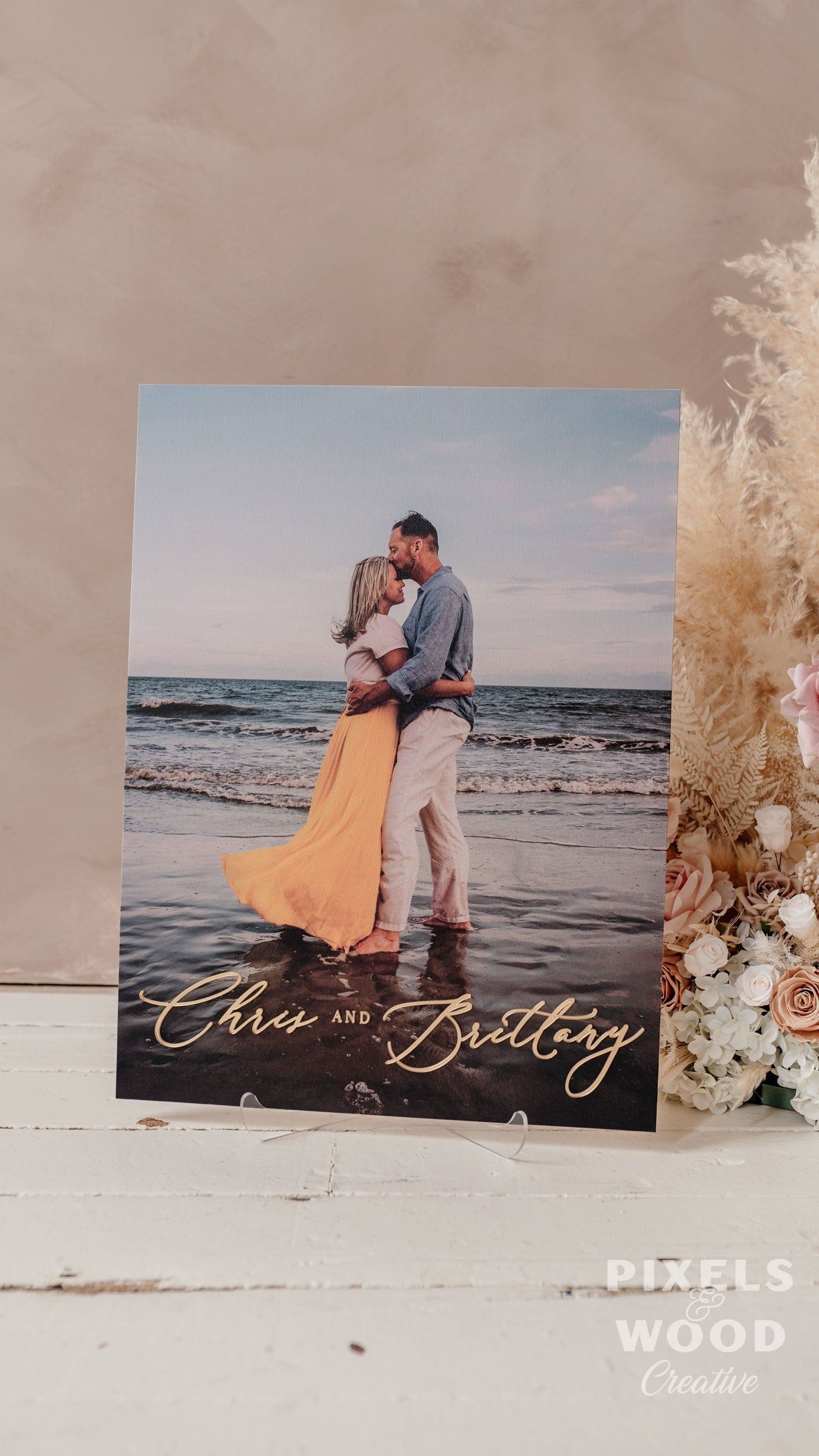 Printed Canvas Photo Panel with Custom Lettering