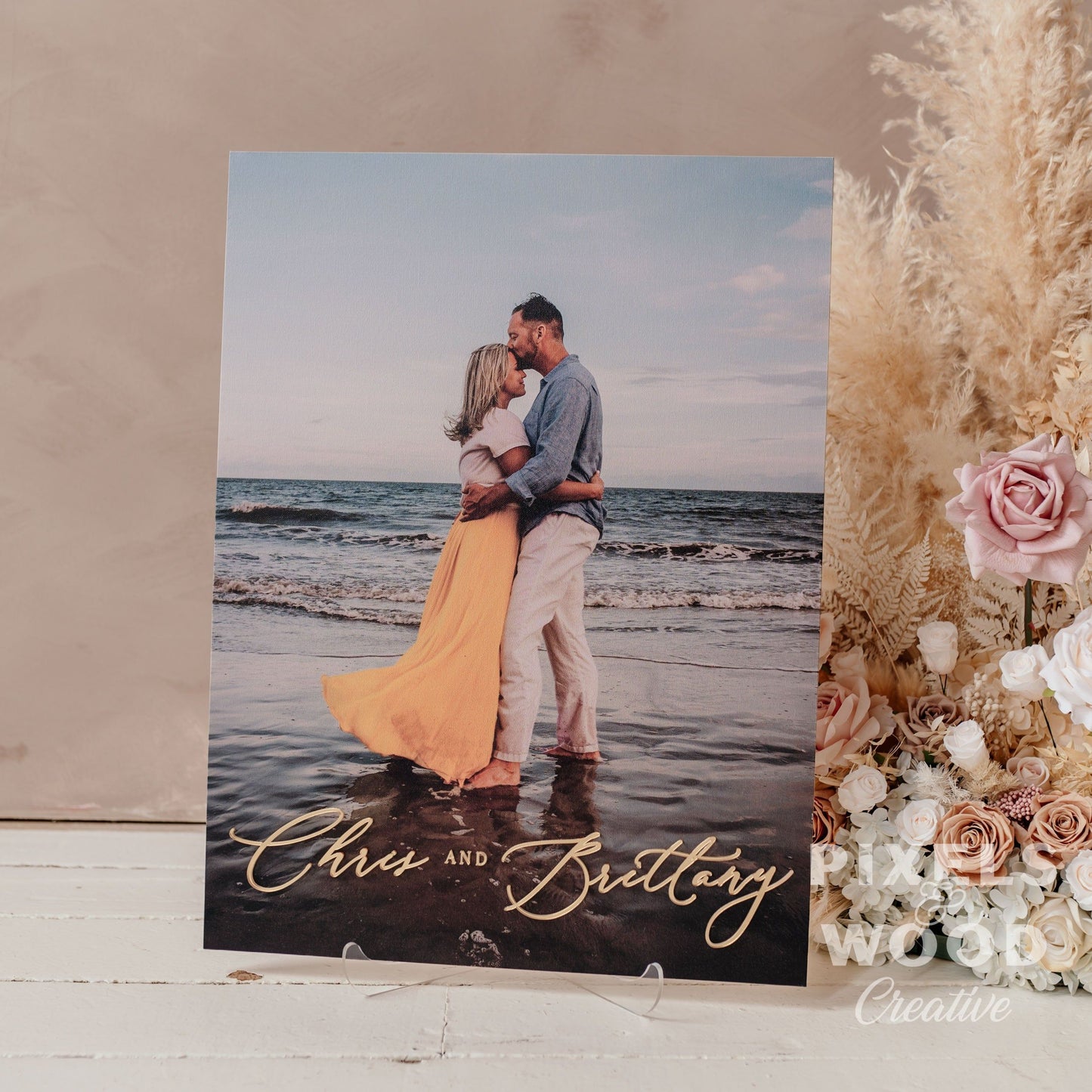 Printed Canvas Photo Panel with Custom Lettering