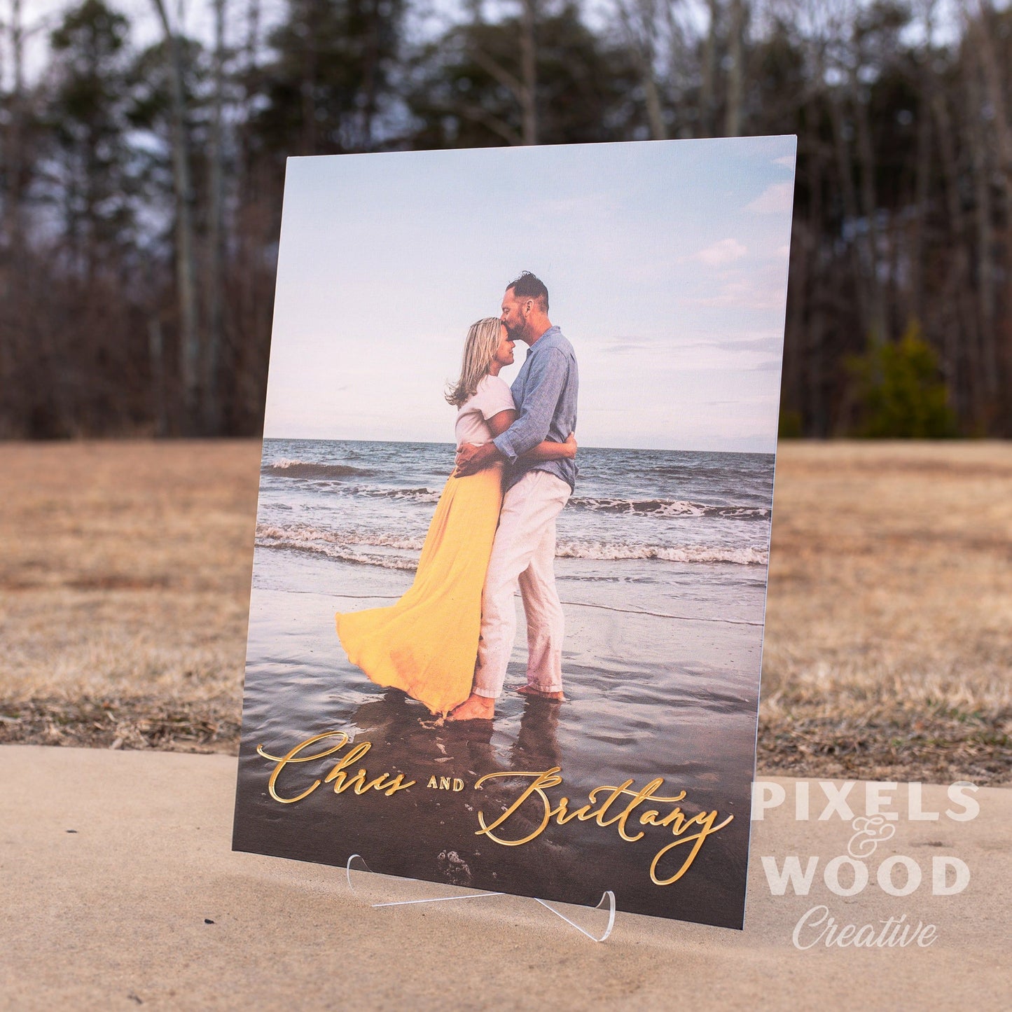 Printed Canvas Photo Panel with Custom Lettering