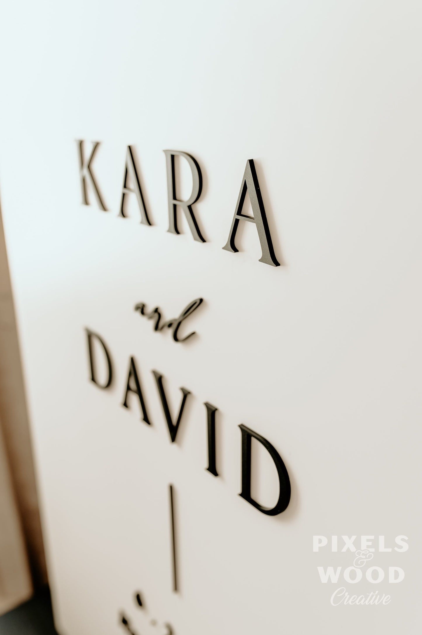 Tall Box Base Modern Acrylic Wedding Sign