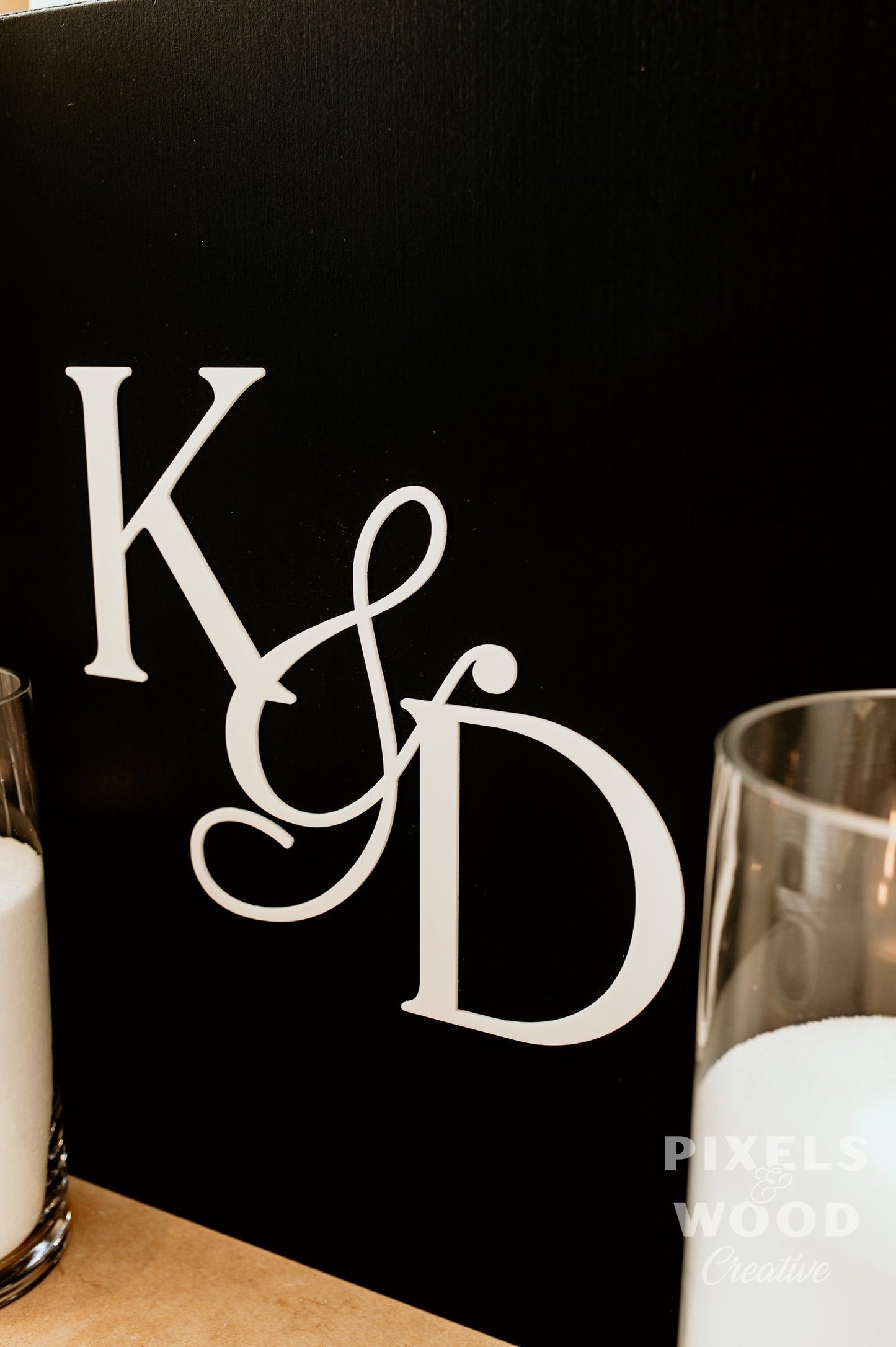 Tall Box Base Modern Acrylic Wedding Sign