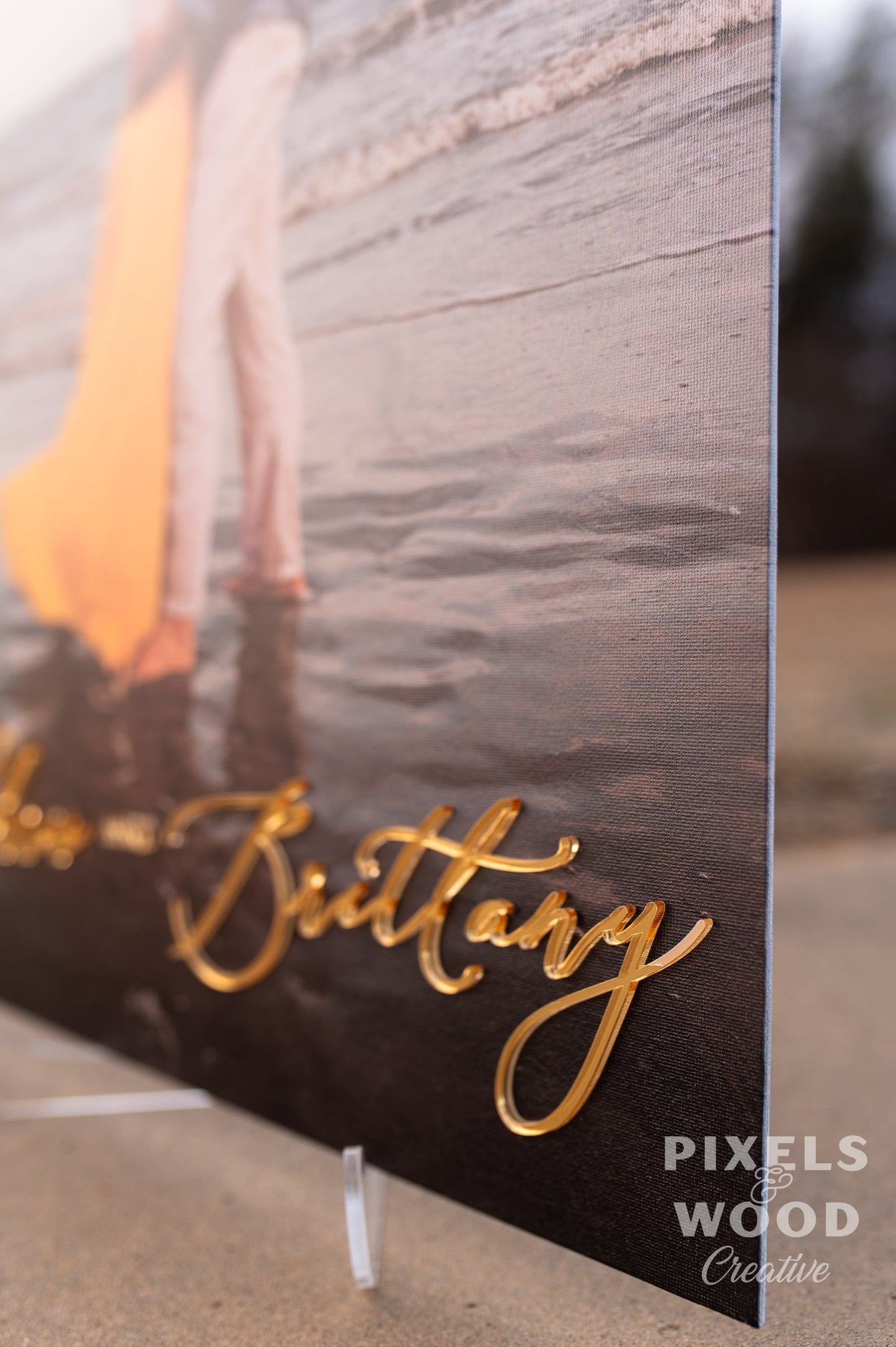 Printed Canvas Photo Panel with Custom Lettering