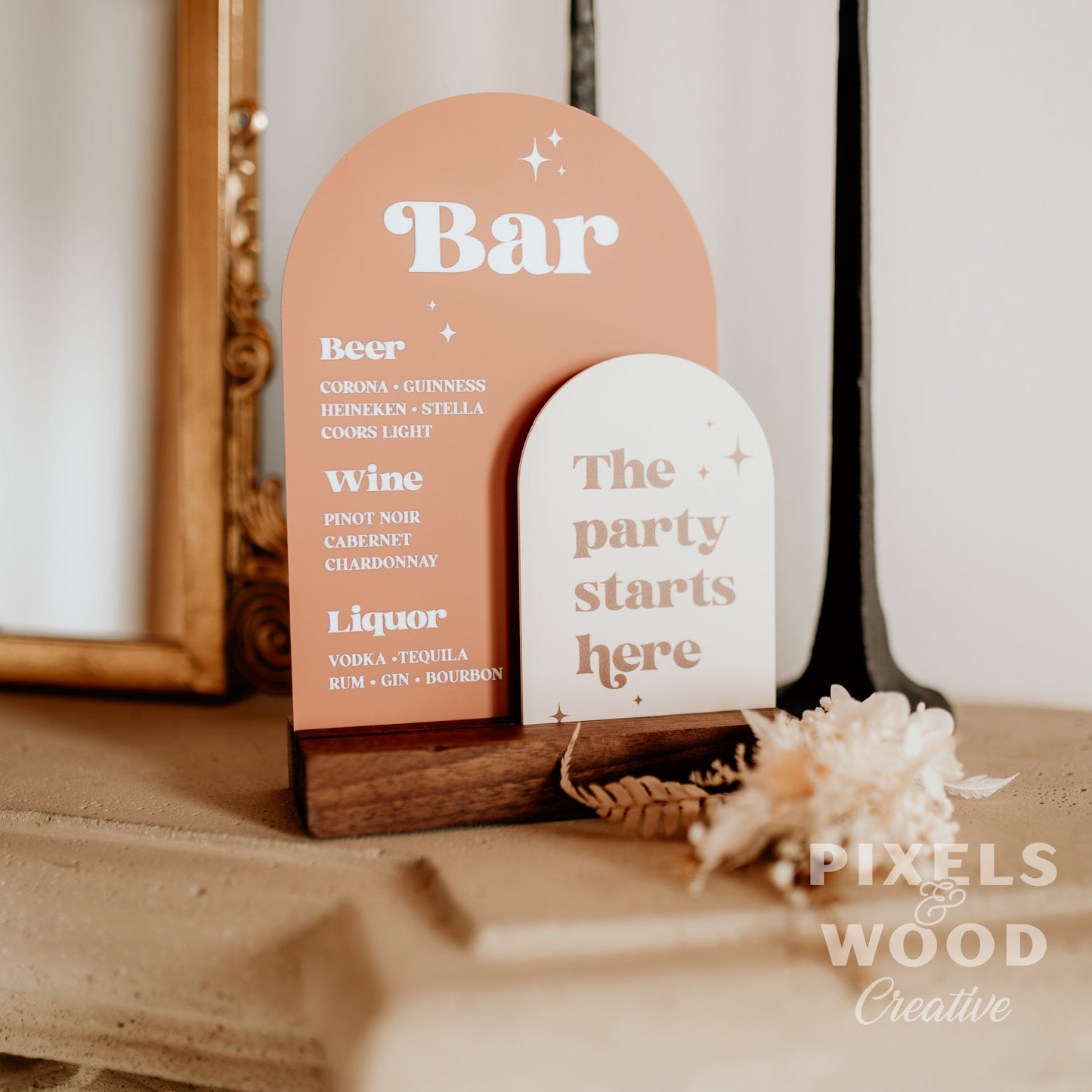 Retro Bar Wedding Sign- Party Starts Here