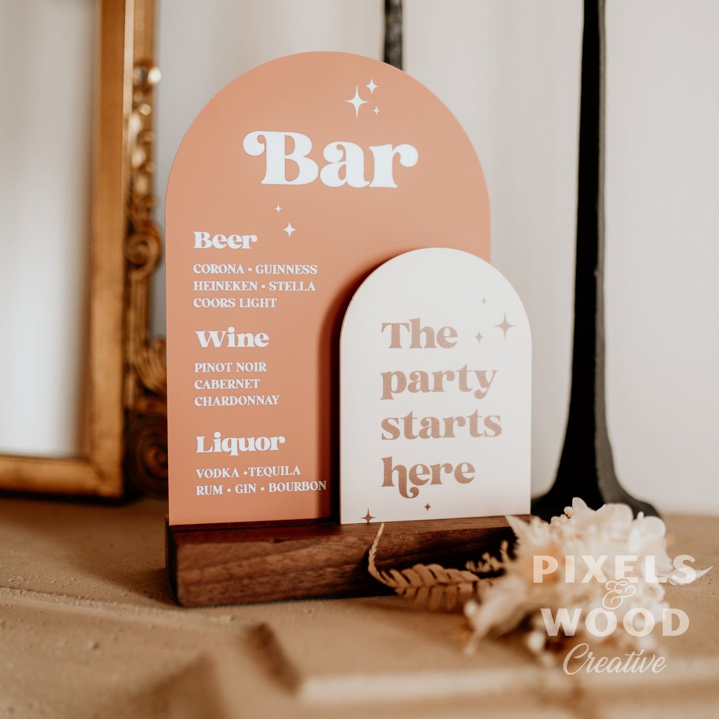 Retro Bar Wedding Sign- Party Starts Here