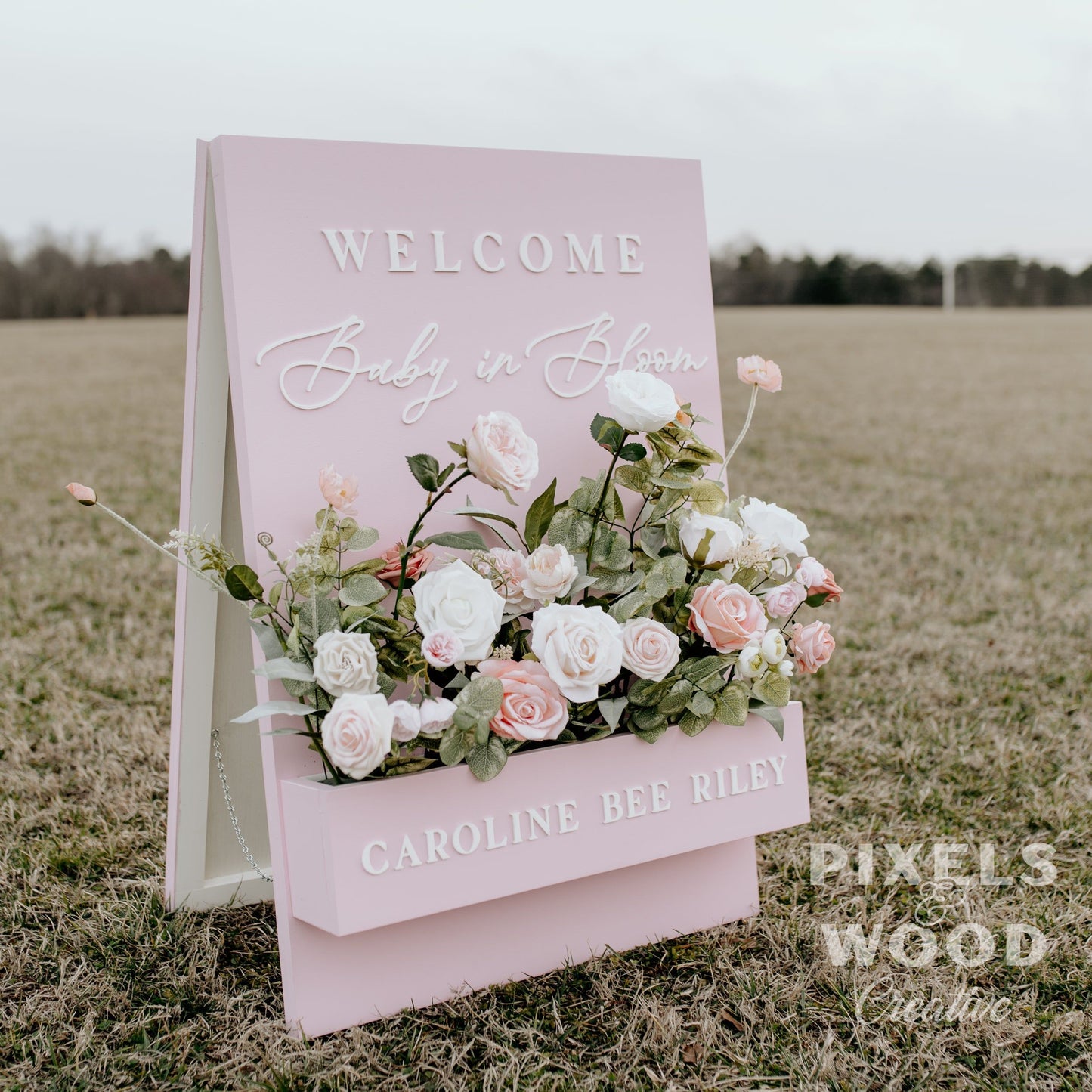 A-Frame Flower Box Wedding Welcome Sign