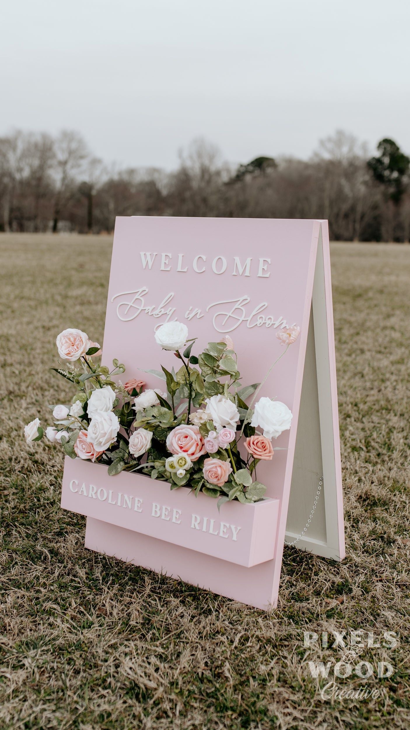 A-Frame Flower Box Wedding Welcome Sign