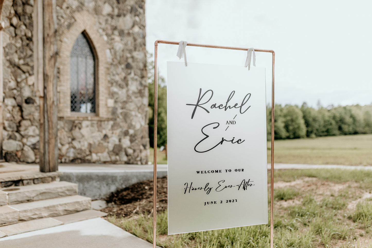 Hanging Acrylic Wedding Sign (with or without) Stand
