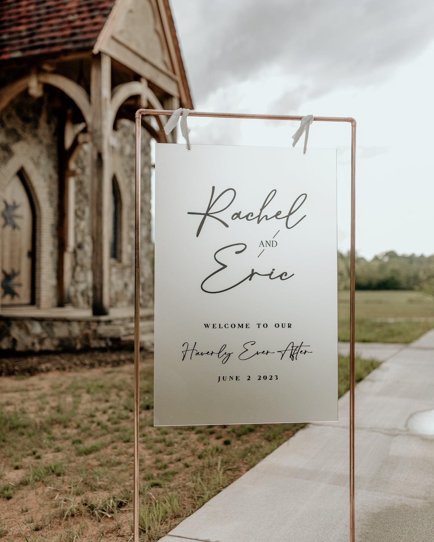 Hanging Acrylic Wedding Sign (with or without) Stand