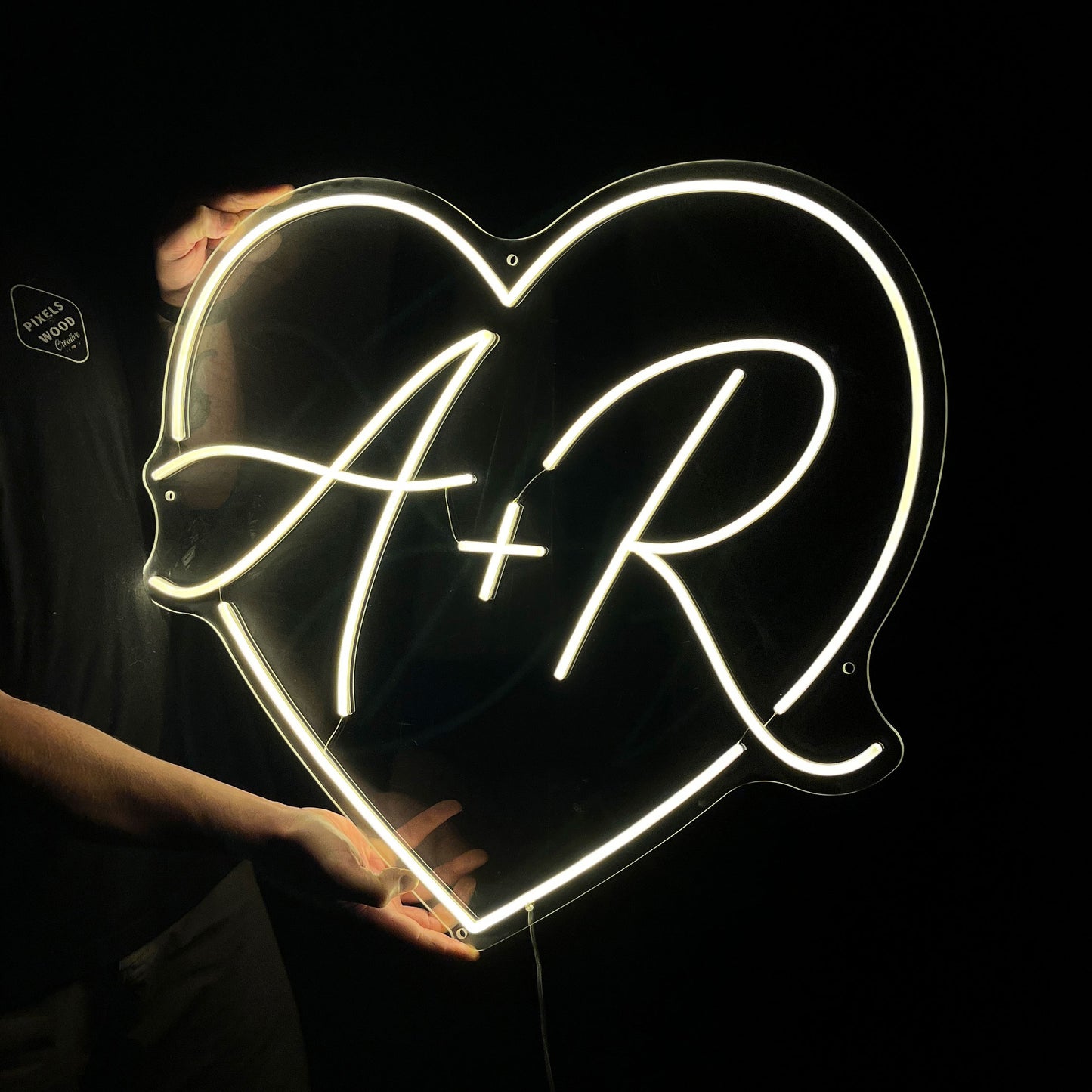 Heart and Initials Neon LED Sign