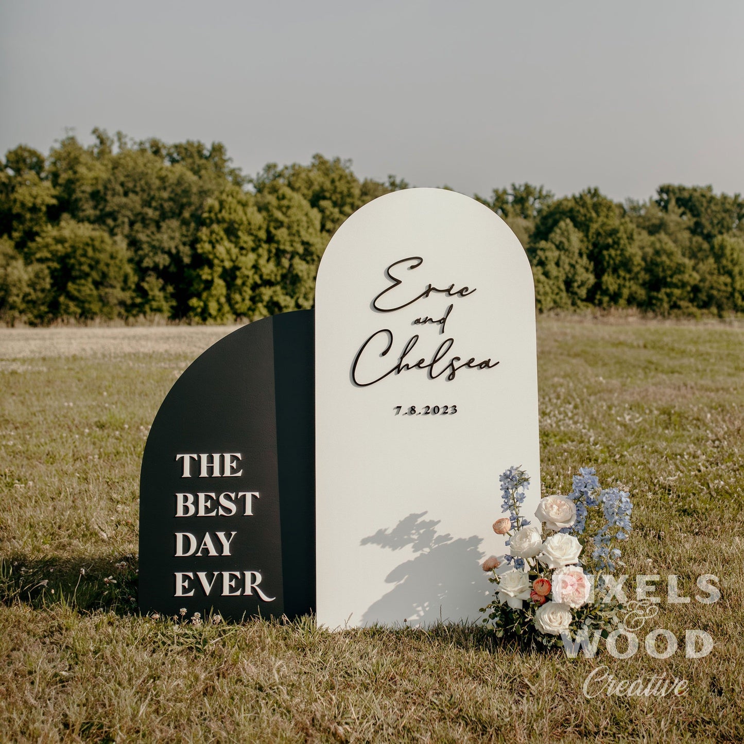 3D Large Wood Arch Set Wedding and Event Signage