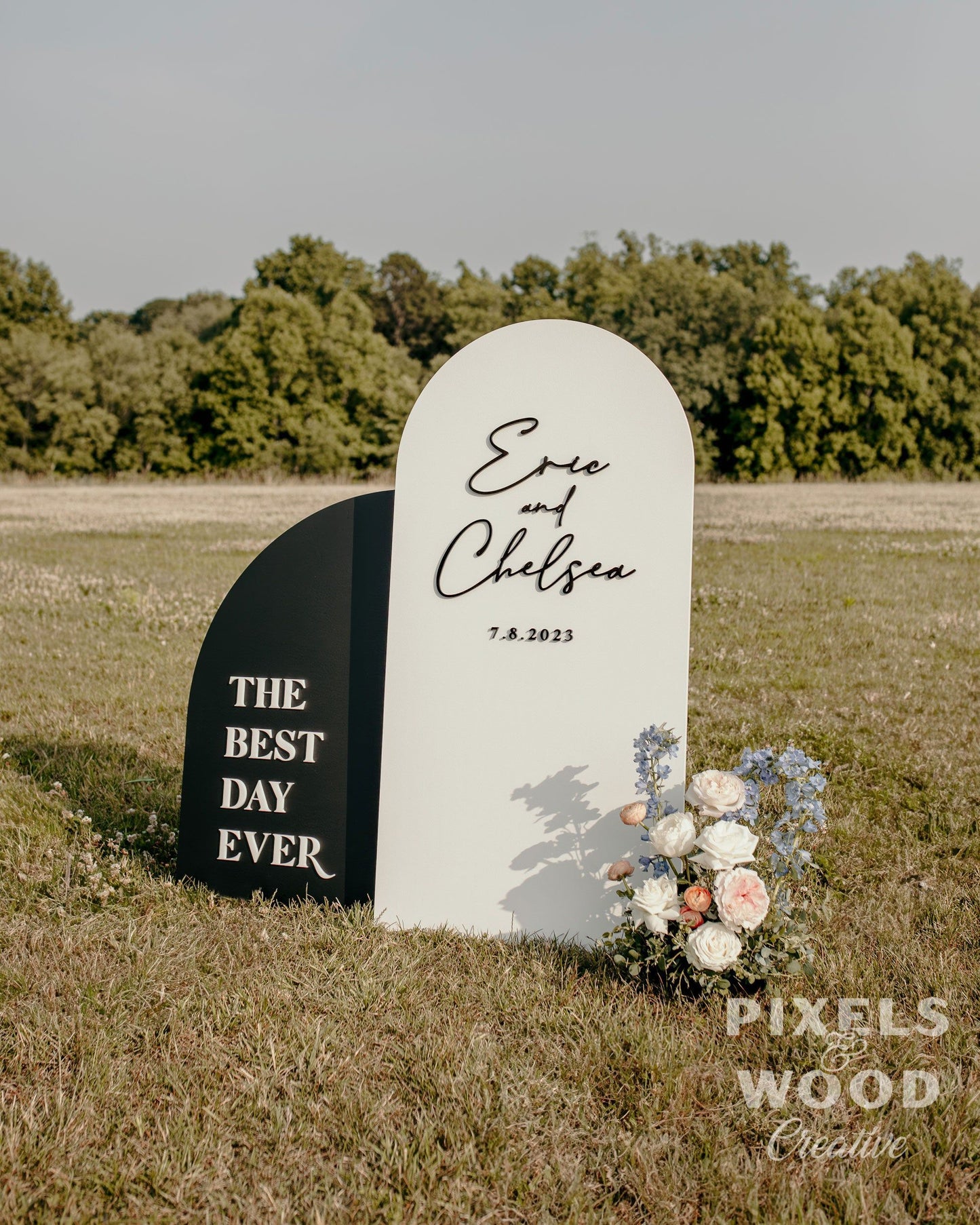3D Large Wood Arch Set Wedding and Event Signage