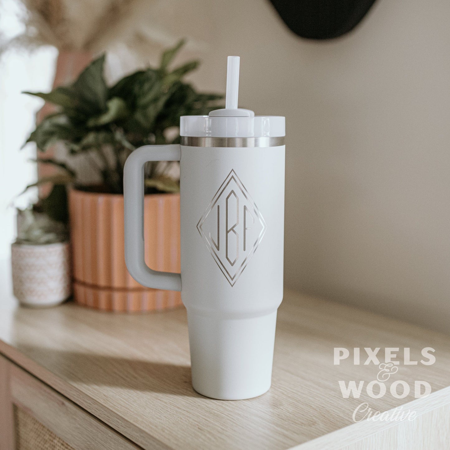 30oz Engraved Stanley Cup Tumbler with Handle
