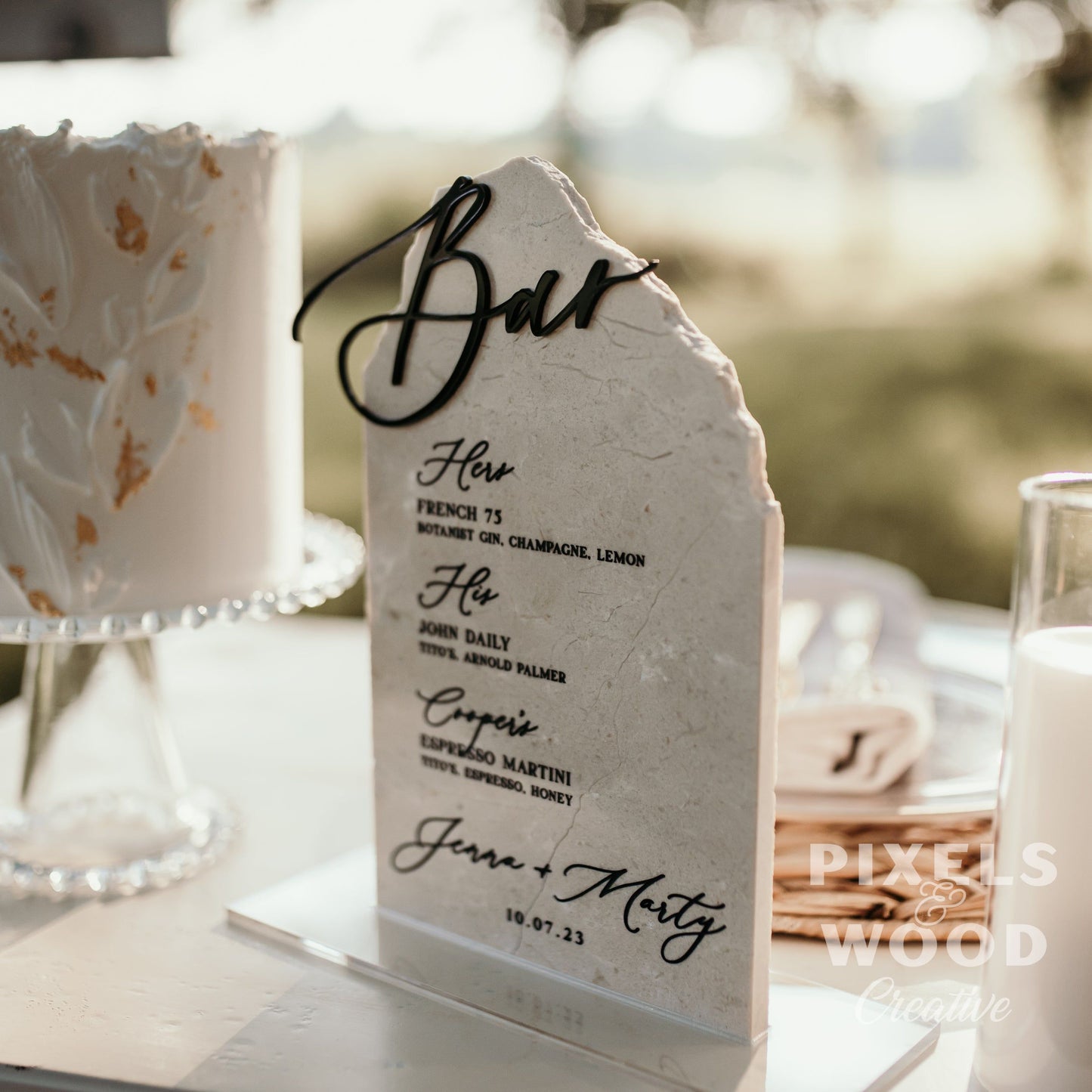 Marble Natural Stone Bar Sign