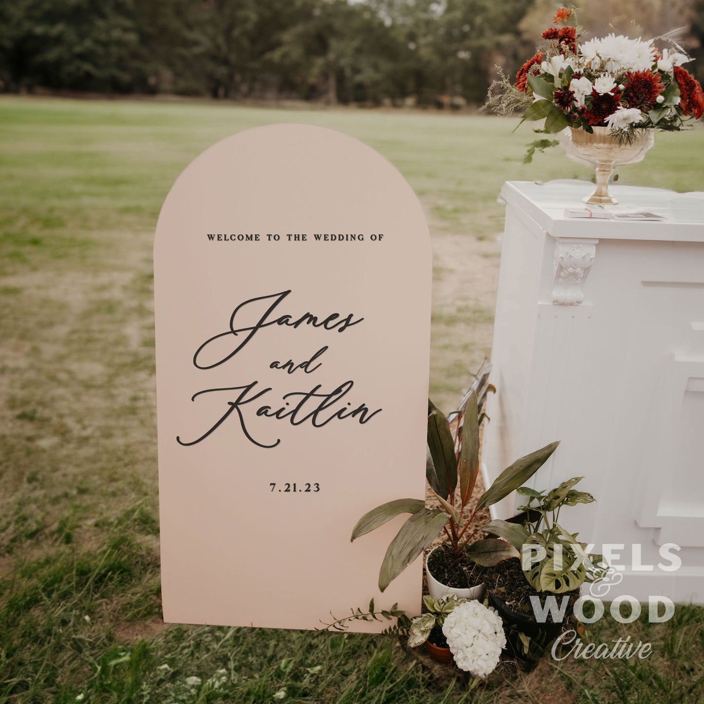 Large Custom Wedding and Event Signage- Arch or Rectangle