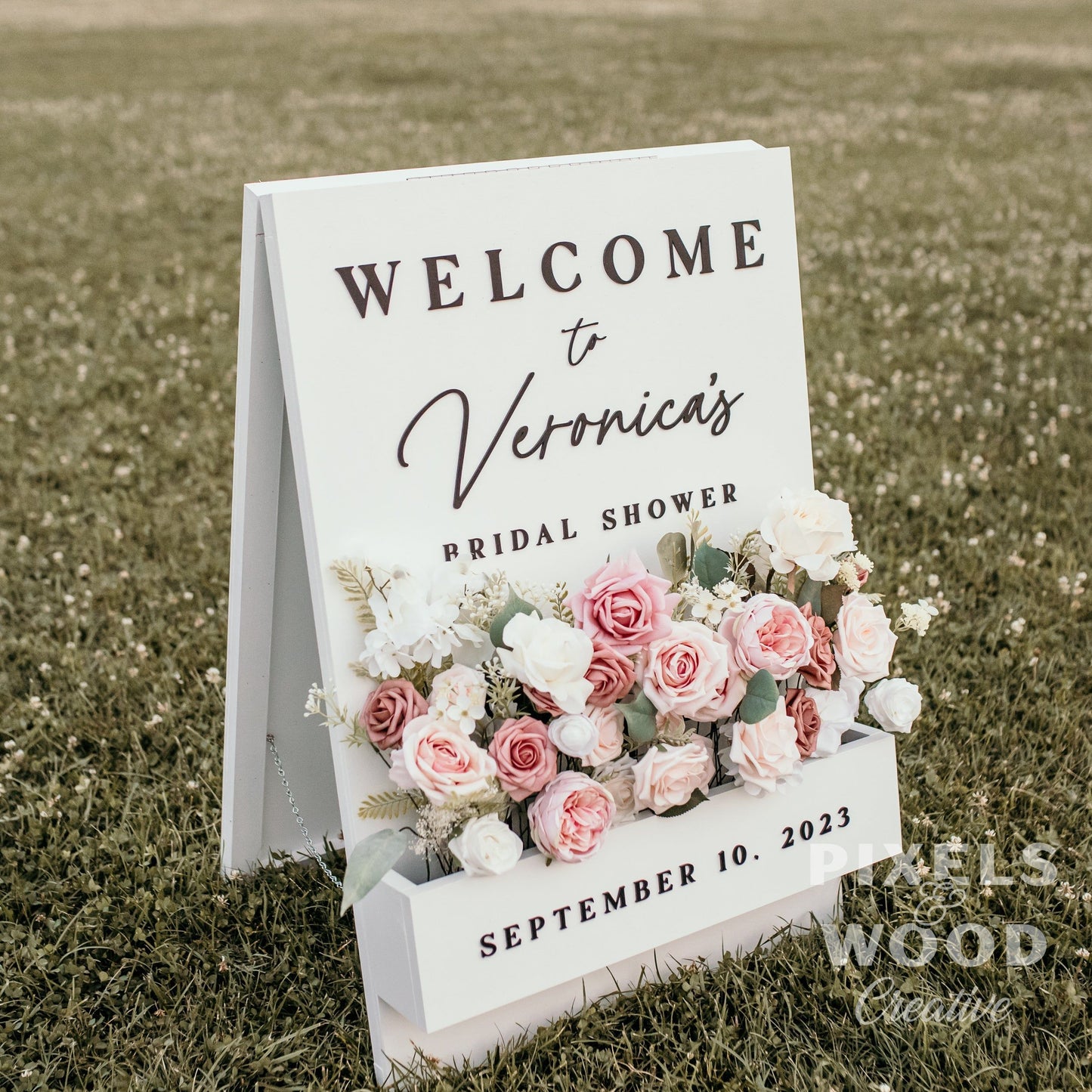 A-Frame Flower Box Wedding Welcome Sign