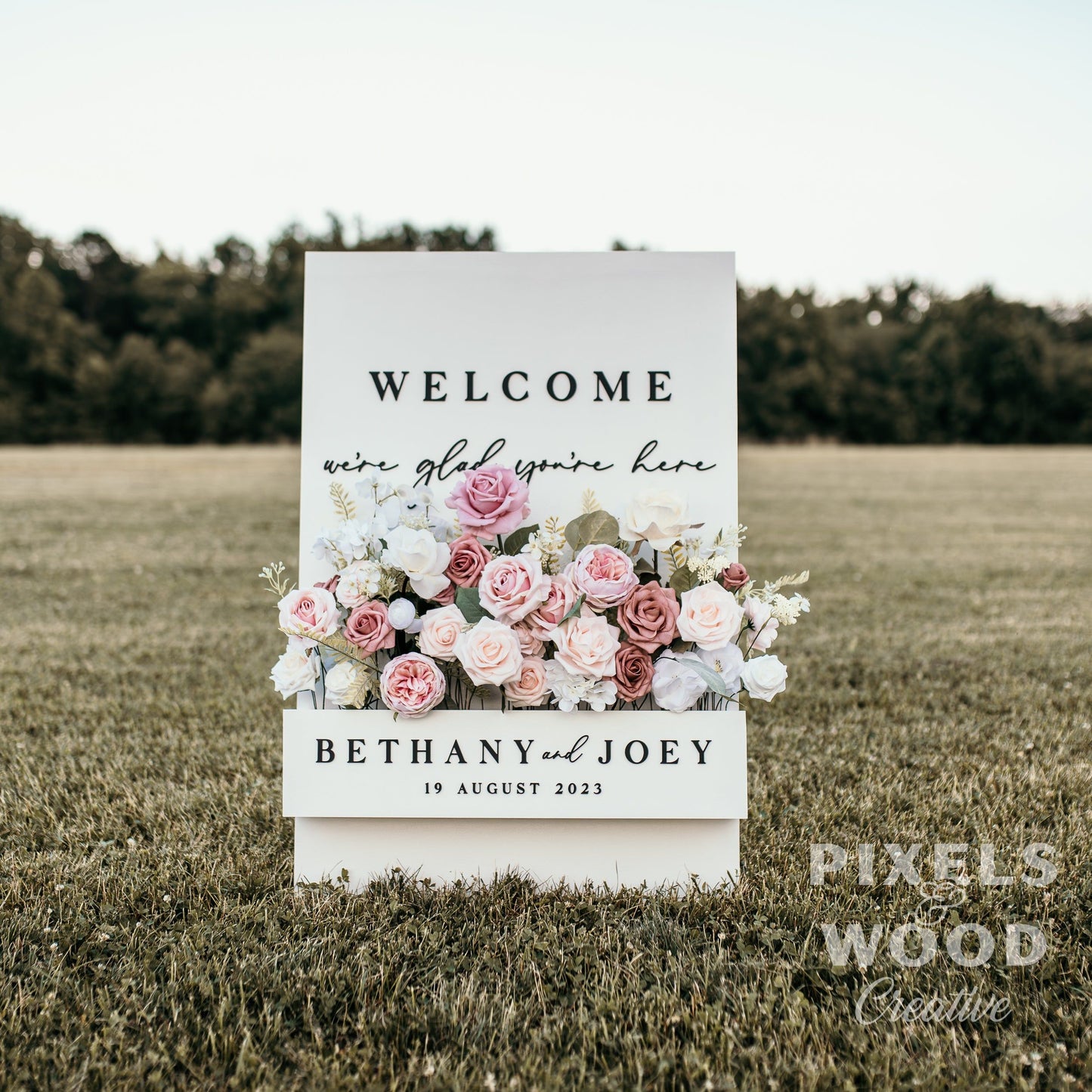 A-Frame Flower Box Wedding Welcome Sign