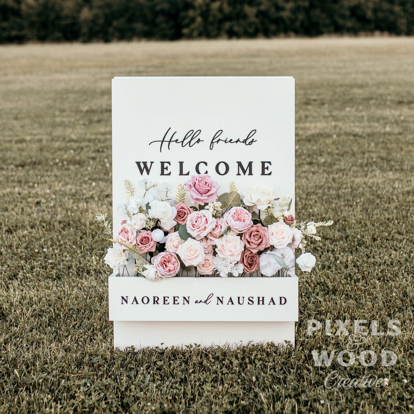 A-Frame Flower Box Wedding Welcome Sign
