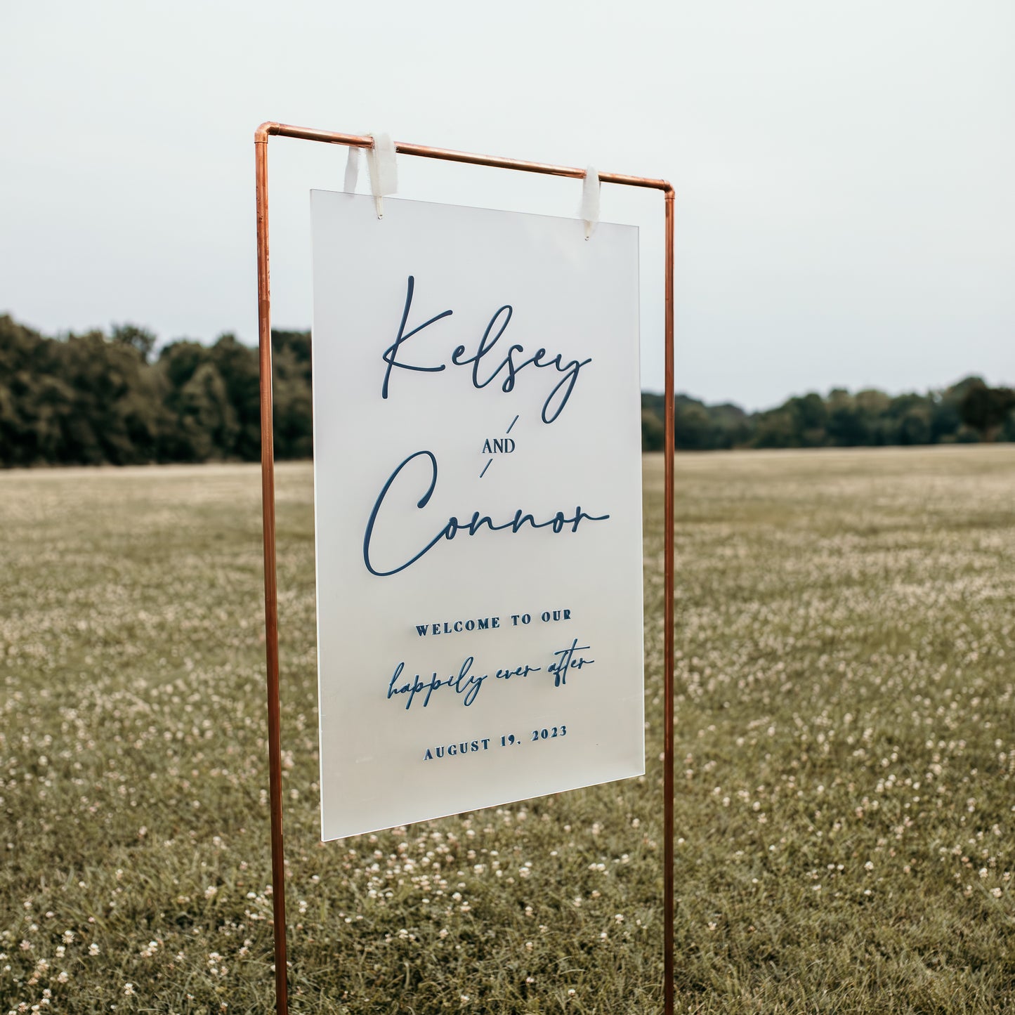 Hanging Acrylic Wedding Sign (with or without) Stand