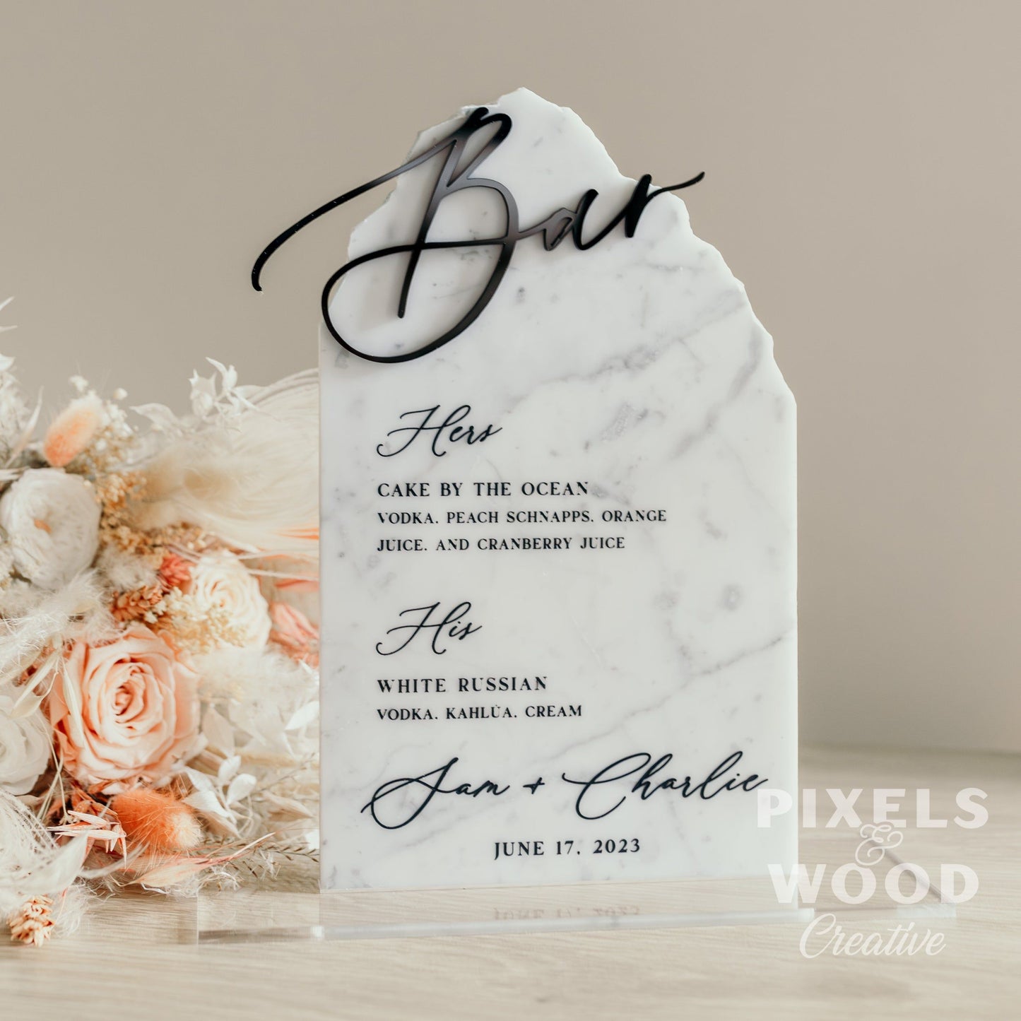 Marble Natural Stone Bar Sign