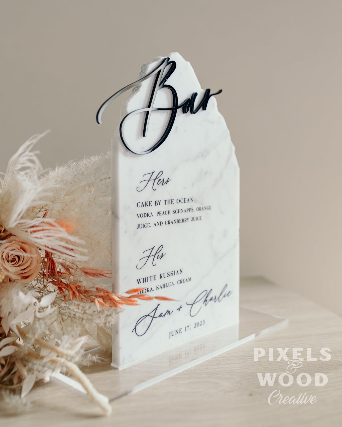 Marble Natural Stone Bar Sign