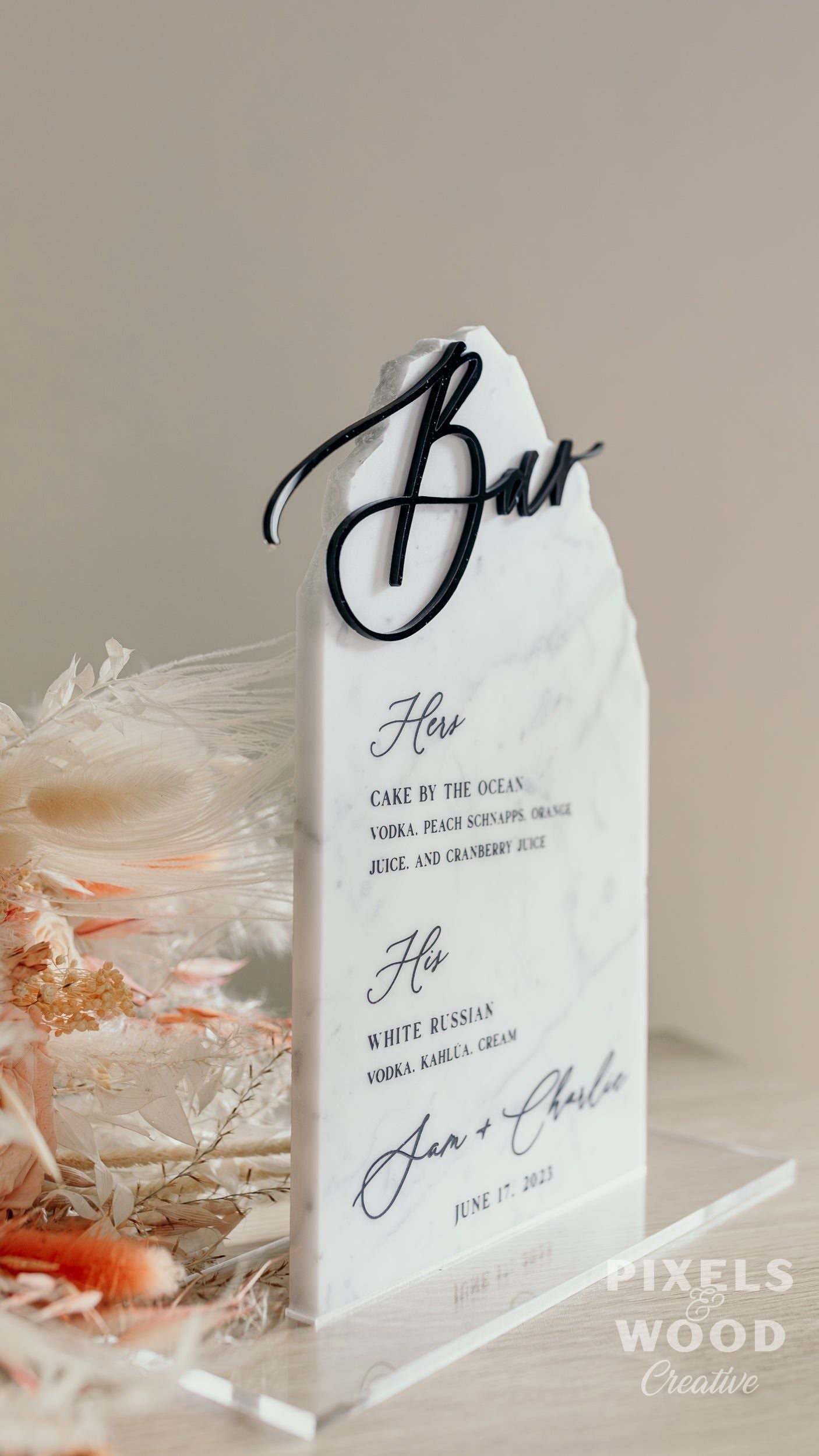 Marble Natural Stone Bar Sign