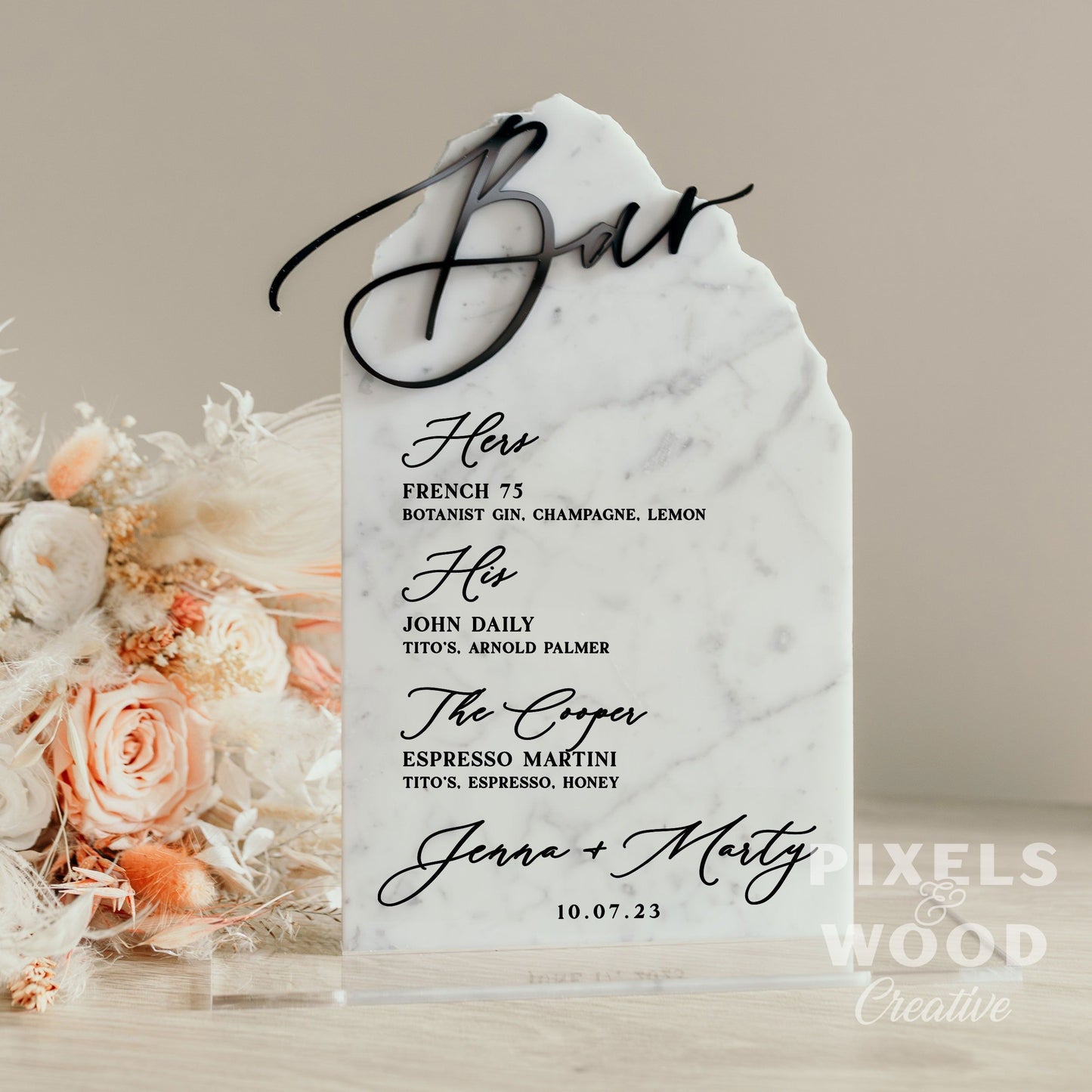 Marble Natural Stone Bar Sign