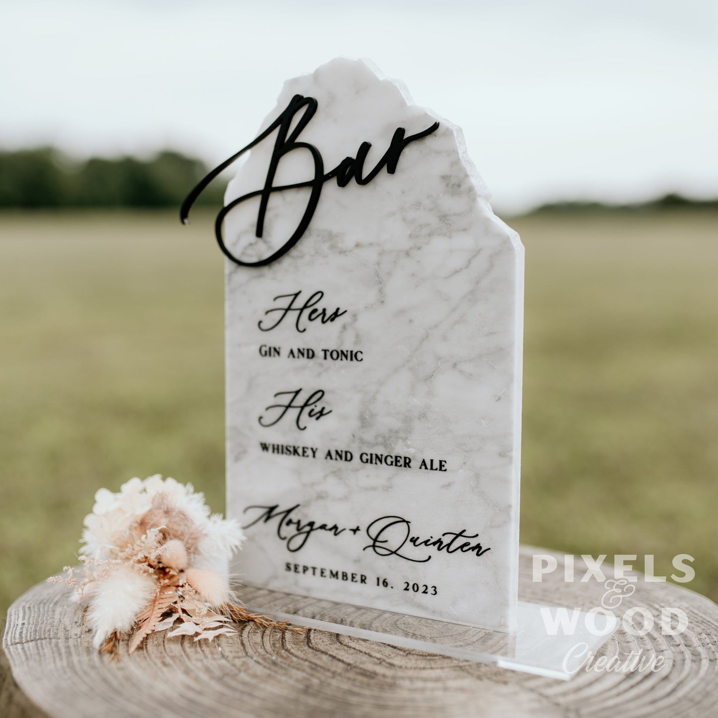 Marble Natural Stone Bar Sign
