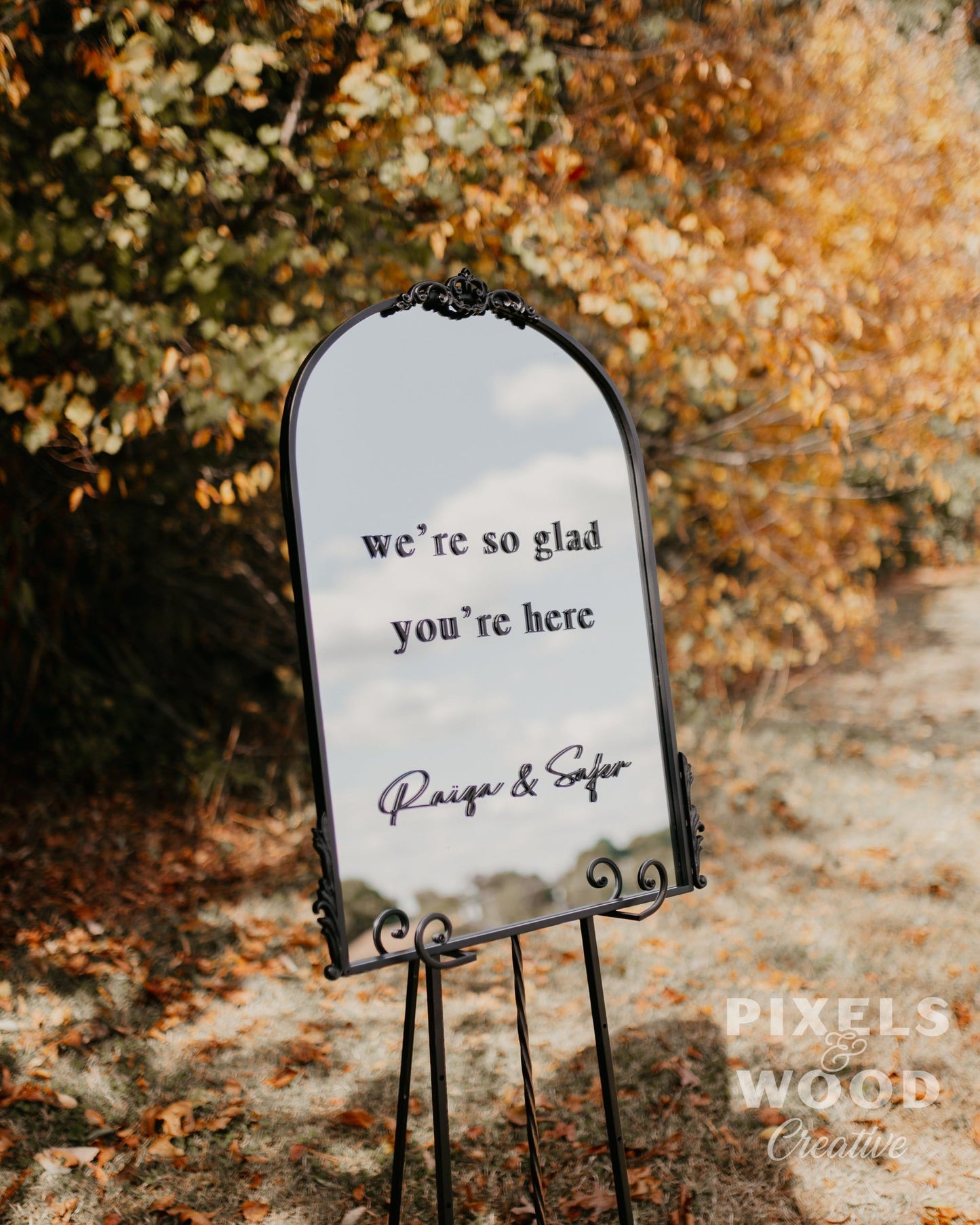 Gold or Black Arch Mirror- Custom 3D Lettering