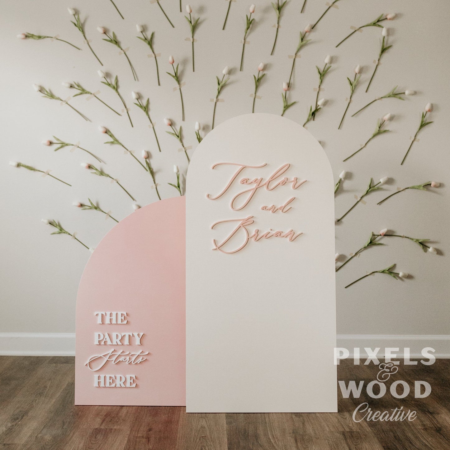 3D Large Wood Arch Set Wedding and Event Signage