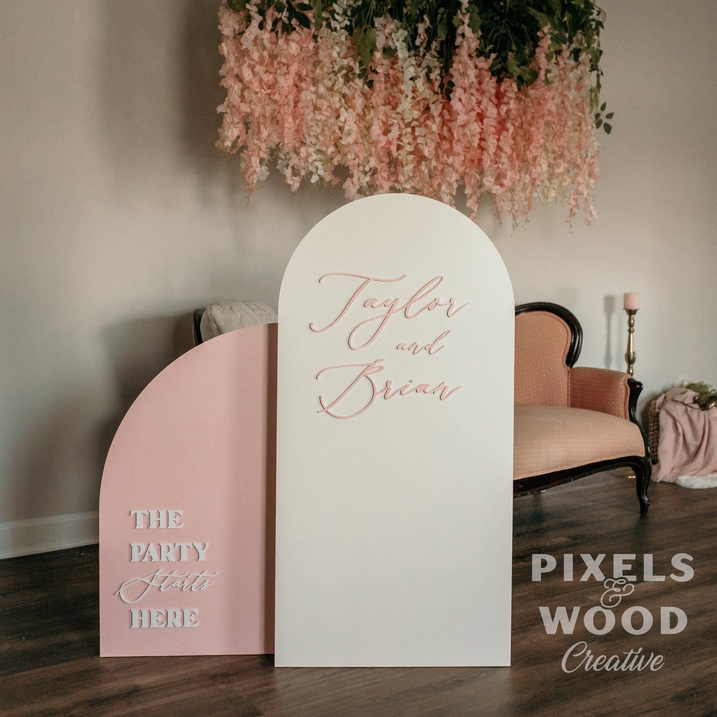 3D Large Wood Arch Set Wedding and Event Signage