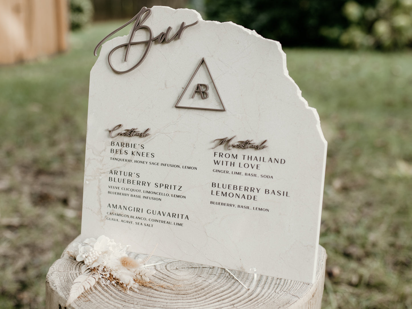 LARGE Marble Natural Stone Bar Sign