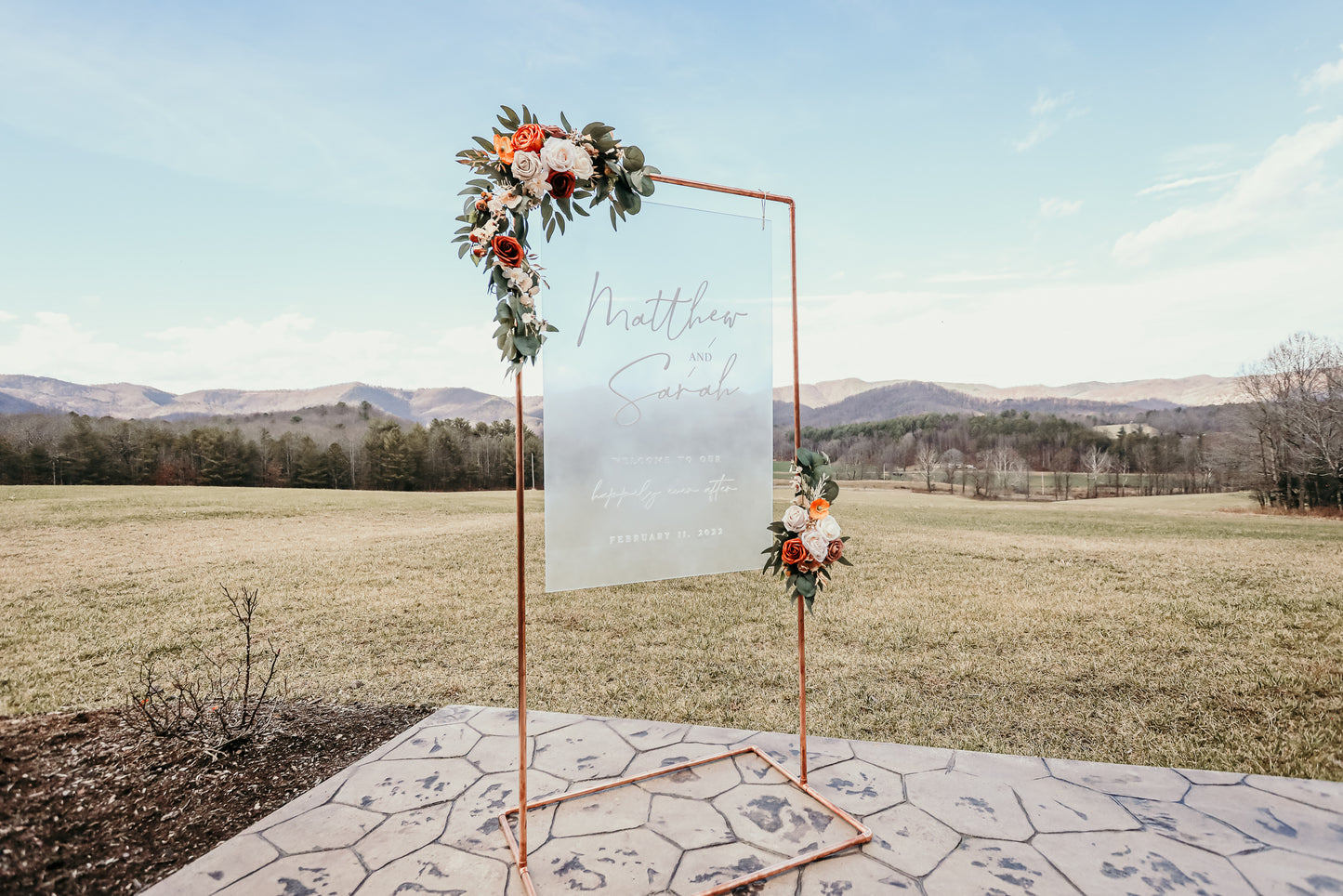 Hanging Acrylic Wedding Sign (with or without) Stand