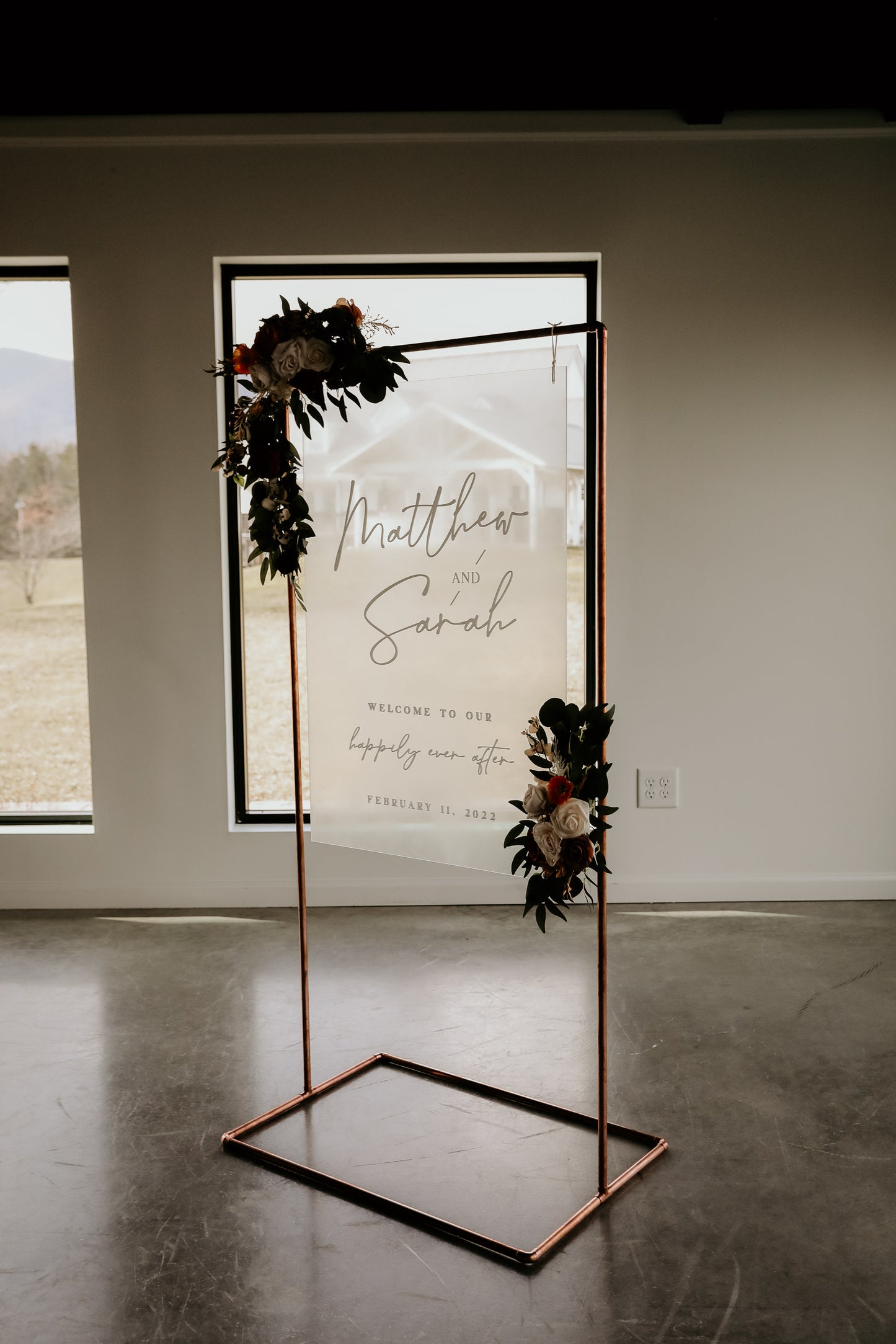 Hanging Acrylic Wedding Sign (with or without) Stand