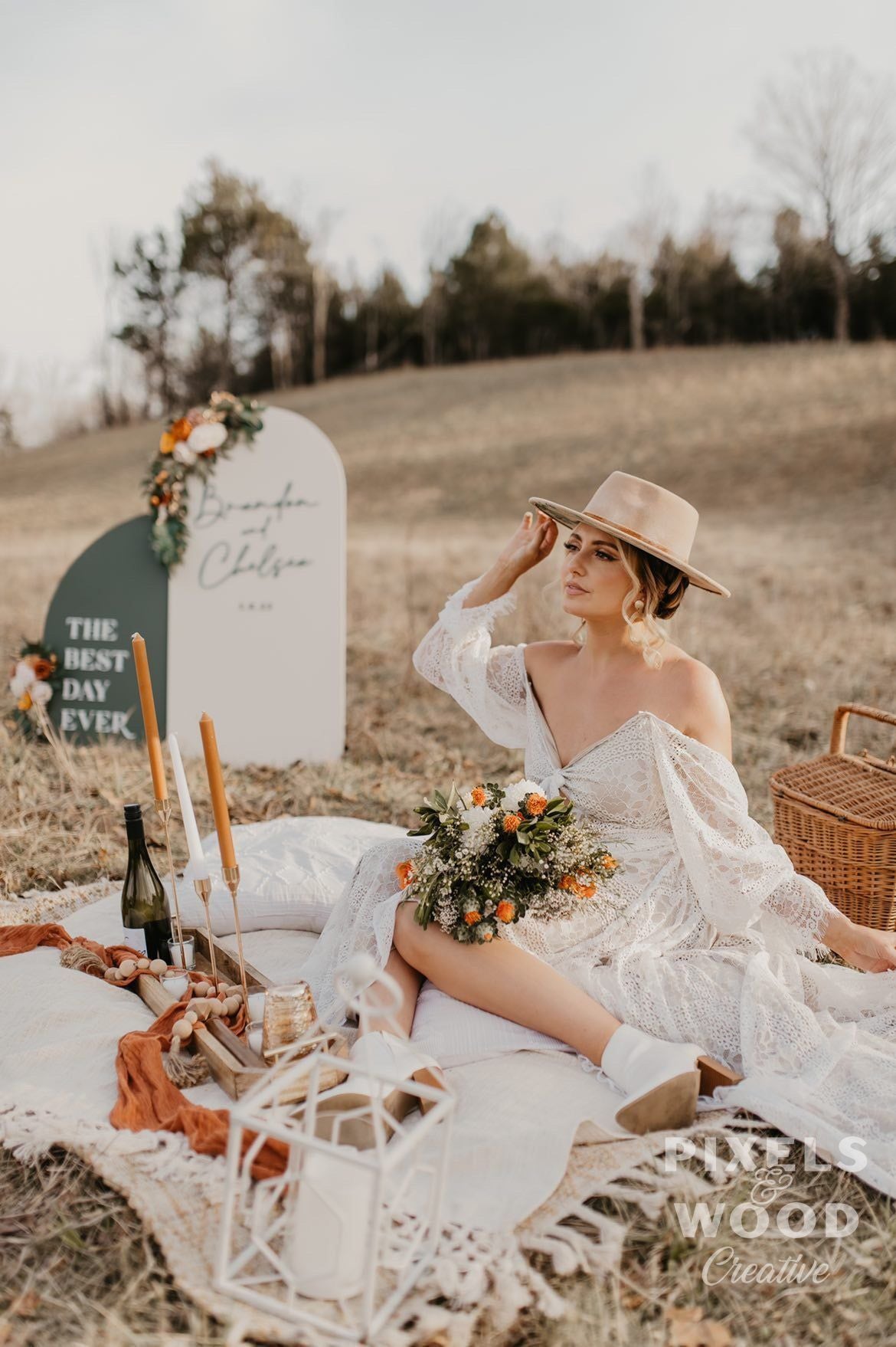 3D Large Wood Arch Set Wedding and Event Signage