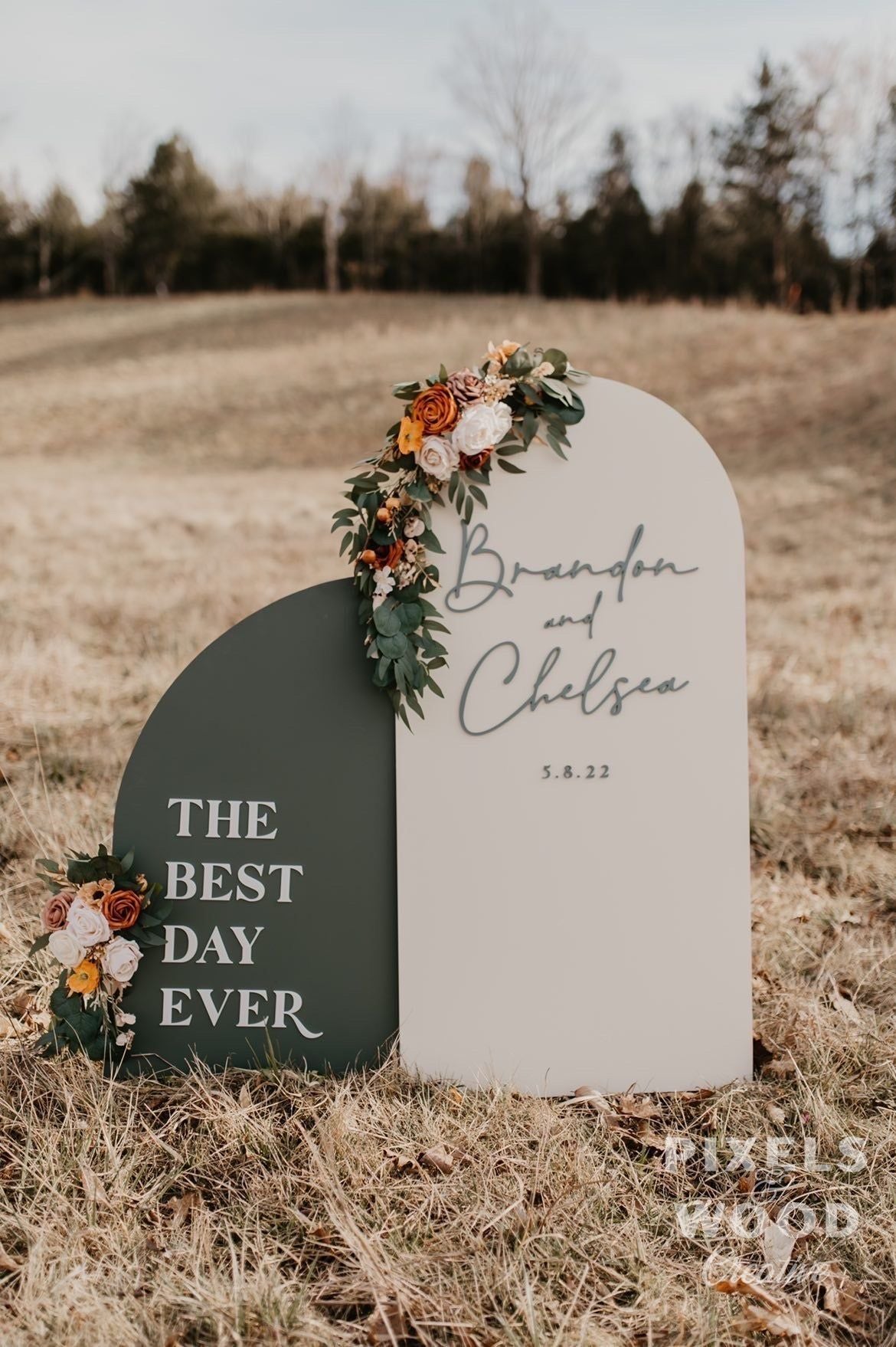 3D Large Wood Arch Set Wedding and Event Signage