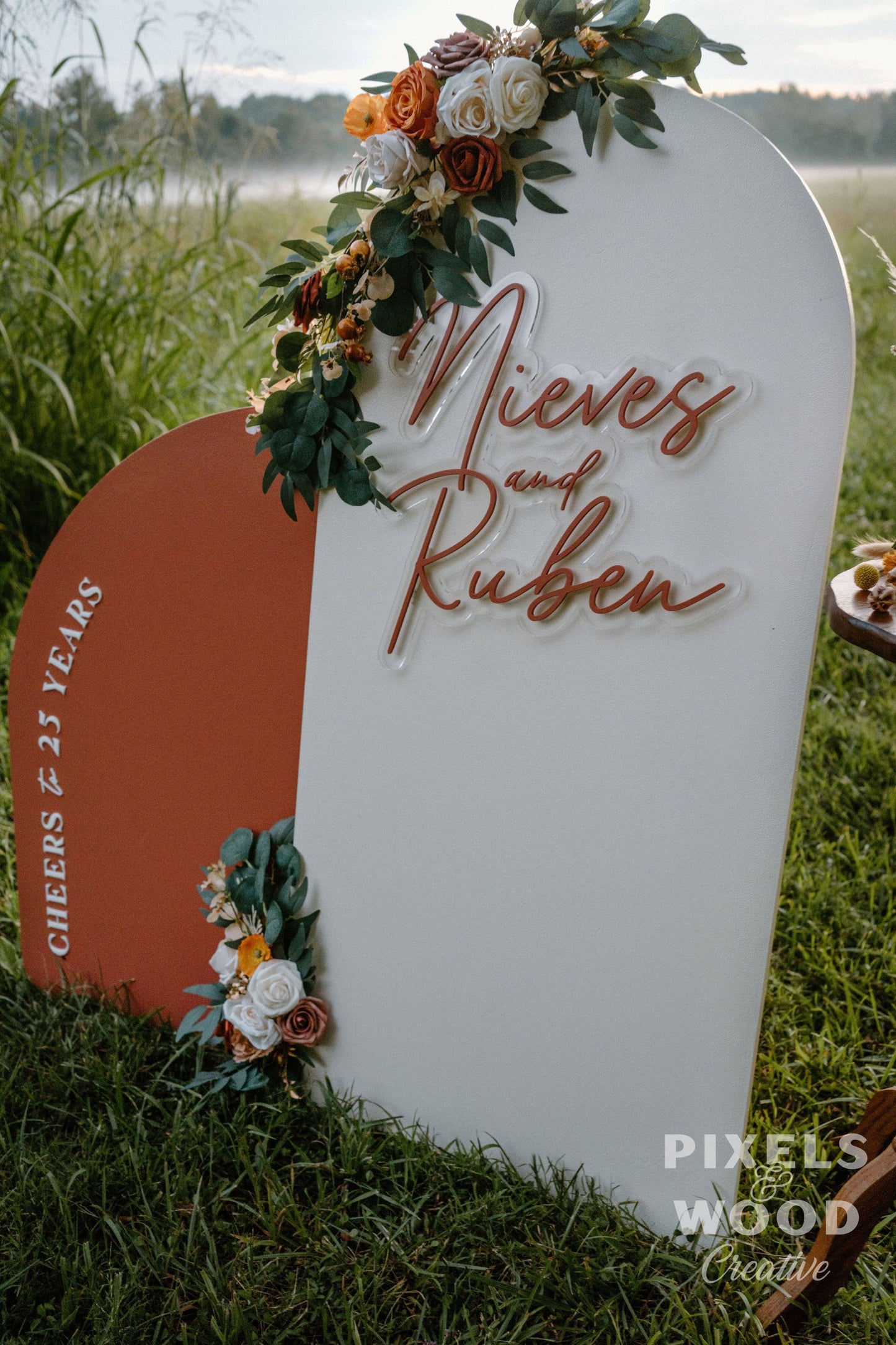 3D Large Wood Arch Set Wedding and Event Signage