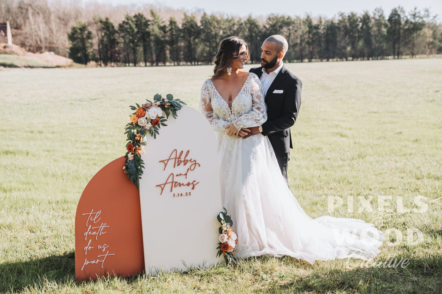 3D Large Wood Arch Set Wedding and Event Signage