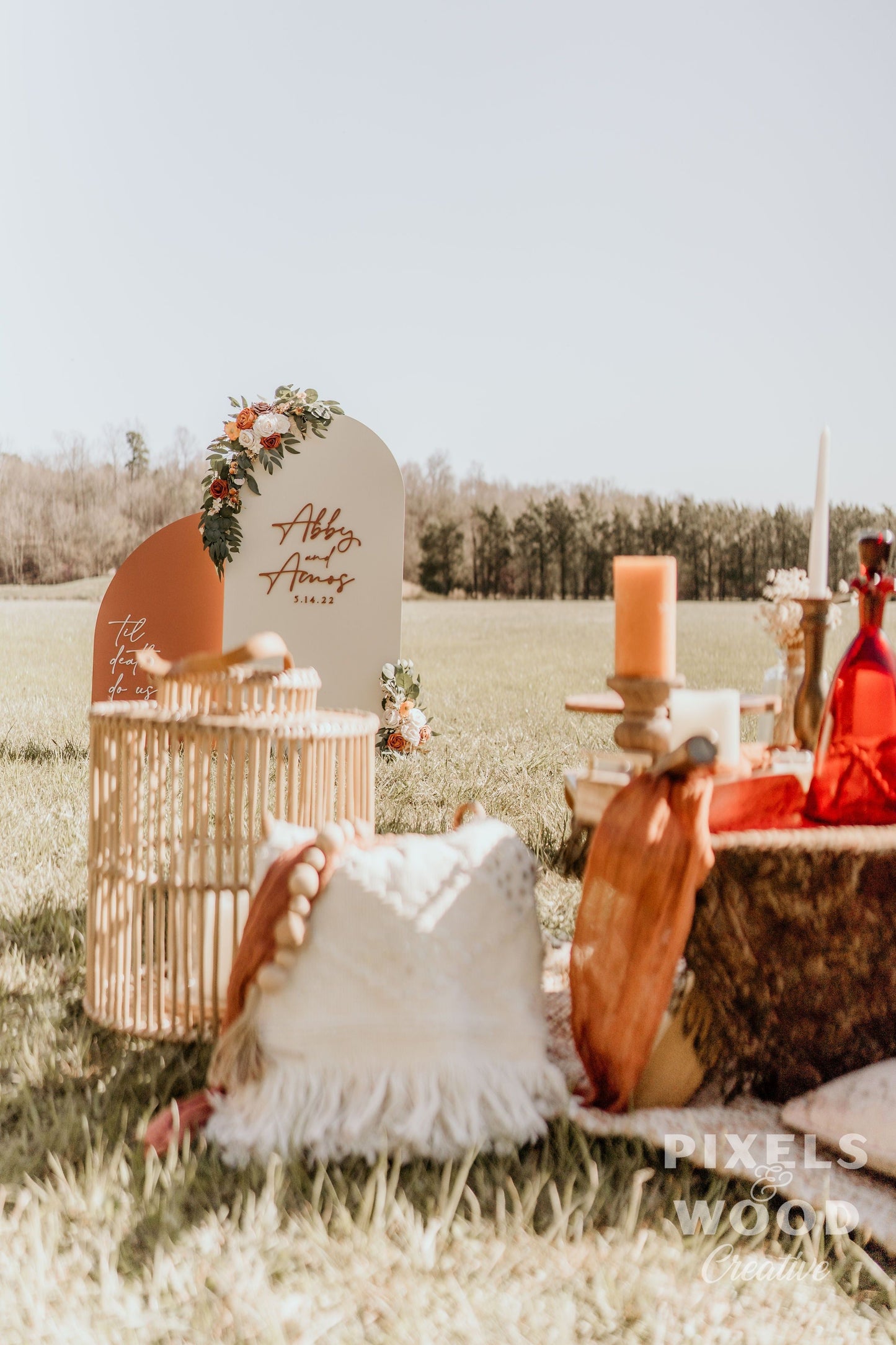 3D Large Wood Arch Set Wedding and Event Signage