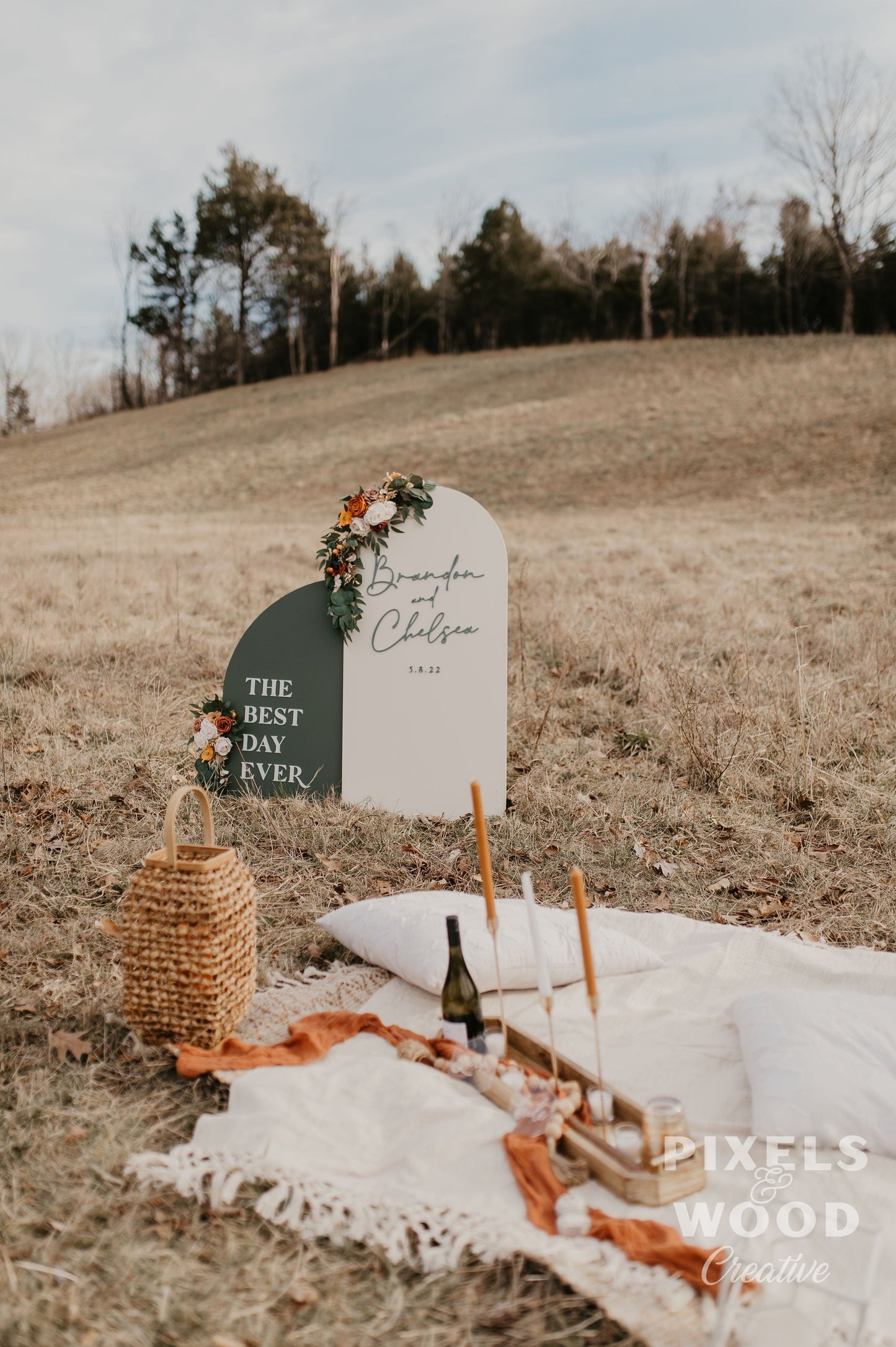 3D Large Wood Arch Set Wedding and Event Signage