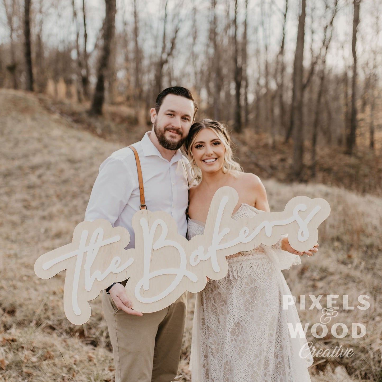 Large Layered Last Name Sign