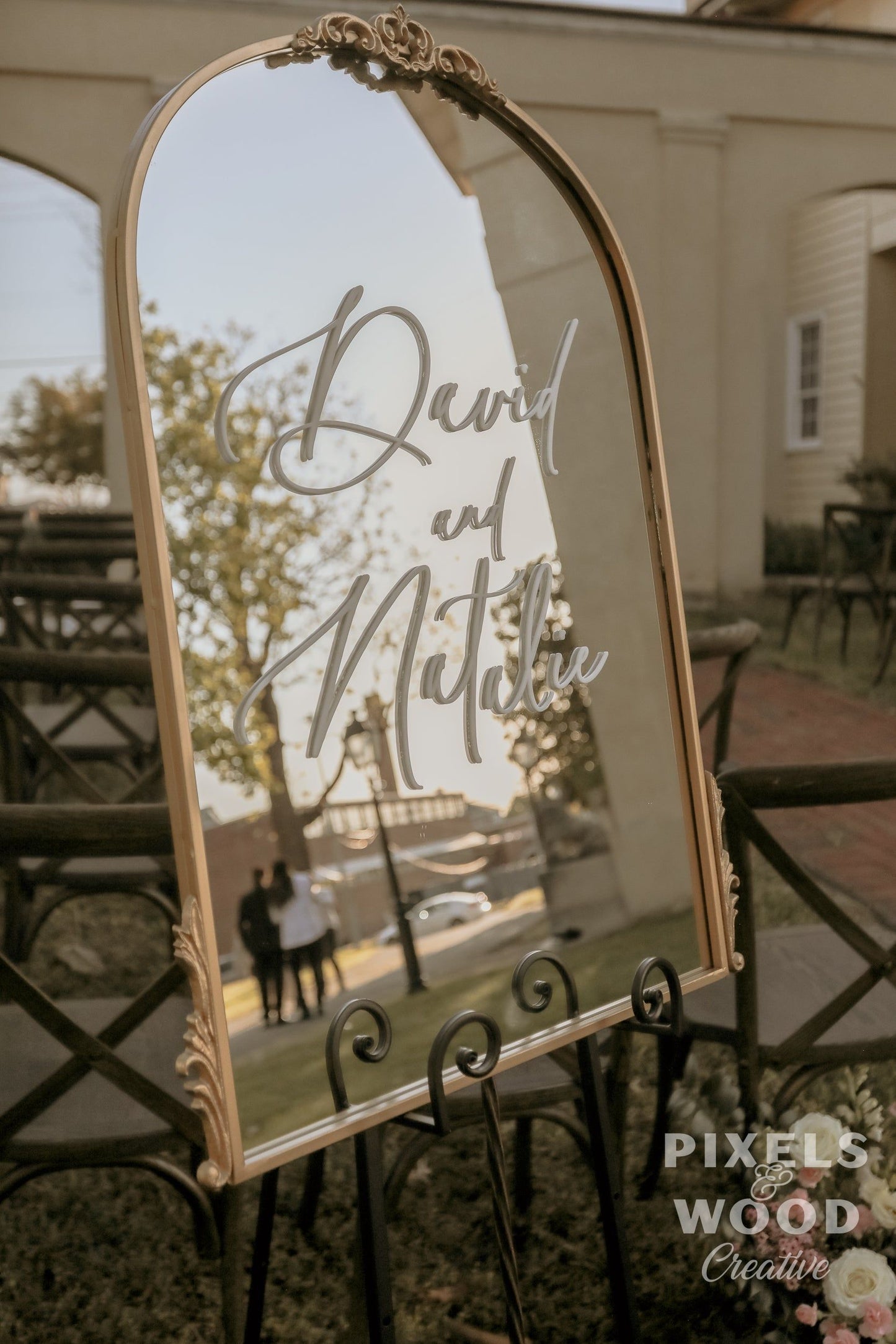 Gold or Black Arch Mirror- Custom 3D Lettering