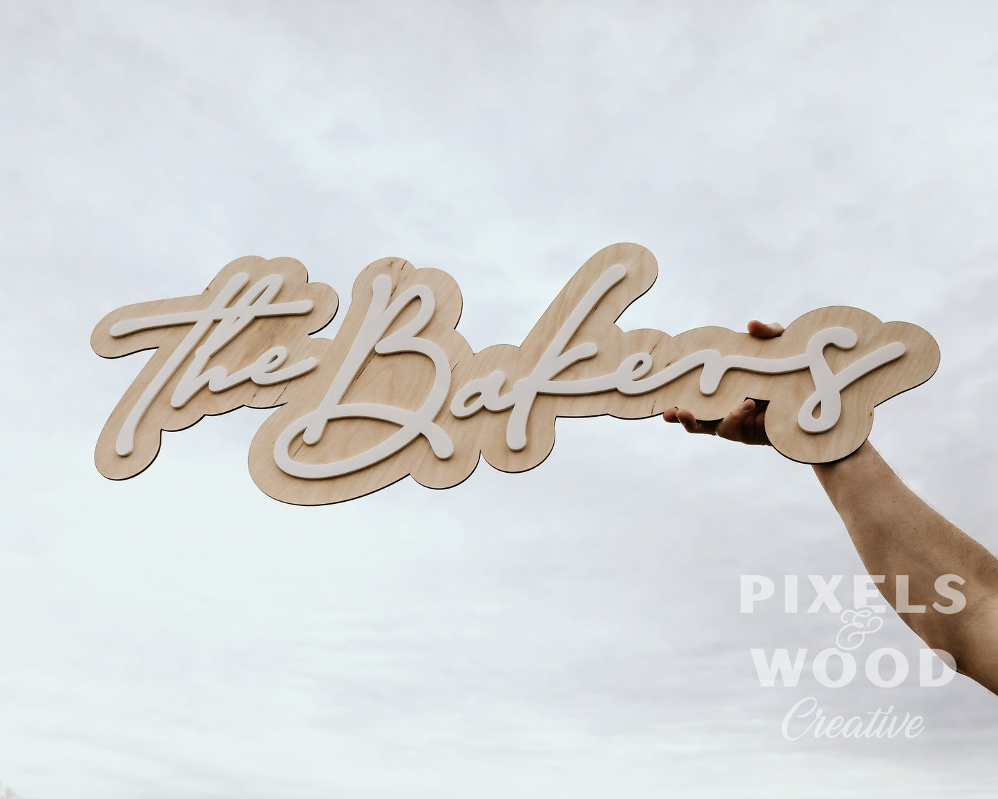 Large Layered Last Name Sign