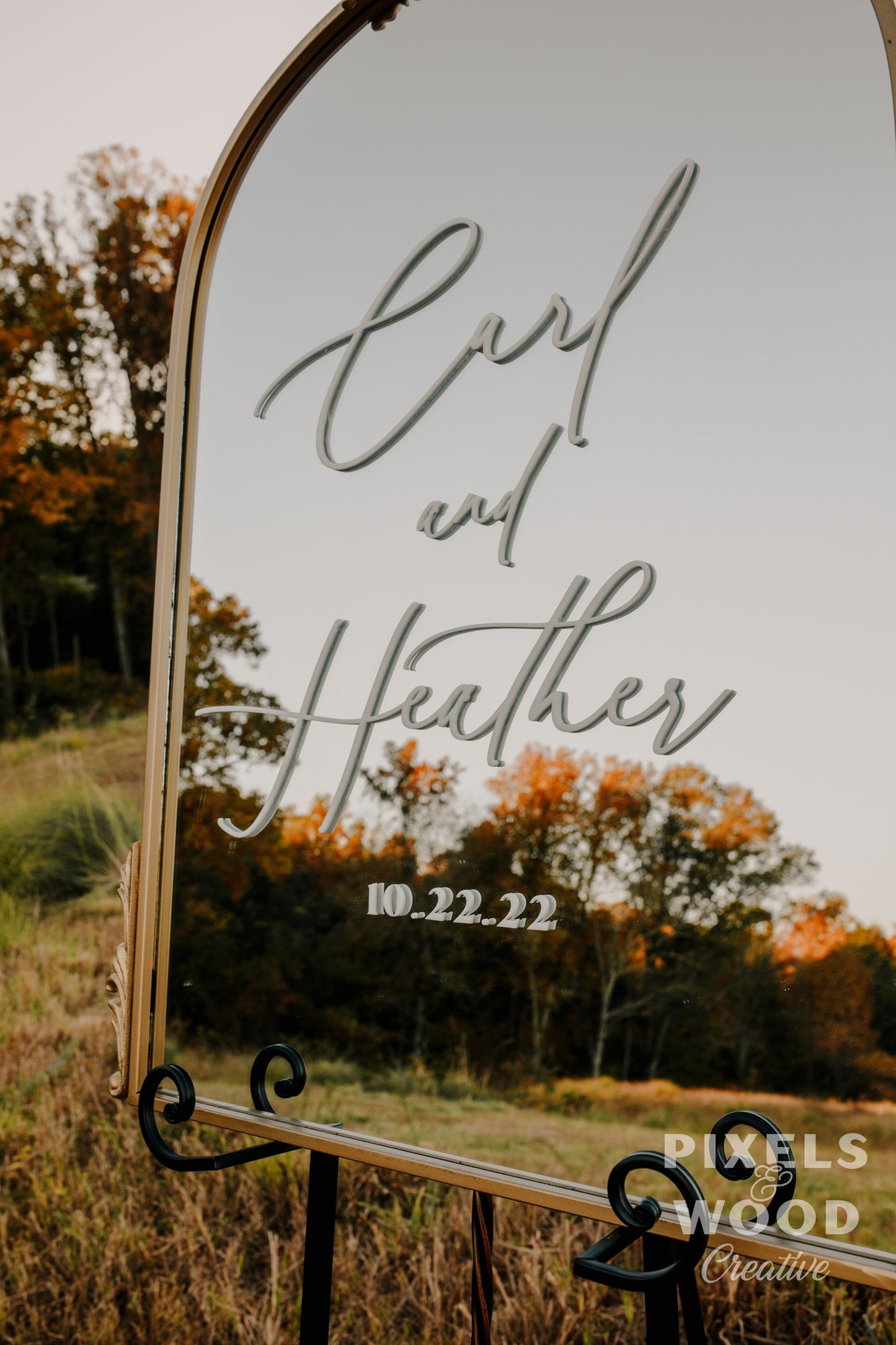 Gold or Black Arch Mirror- Custom 3D Lettering